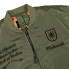 Maharishi Subdued MA-1 Flight Jacket Olive Jackets Close-up | Overkill