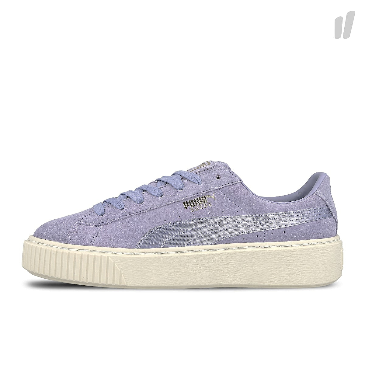 Puma wmns suede platform mono satin Sweet Lavender - Whisper White - Gold Sneakers 365828 01 | Overkill
