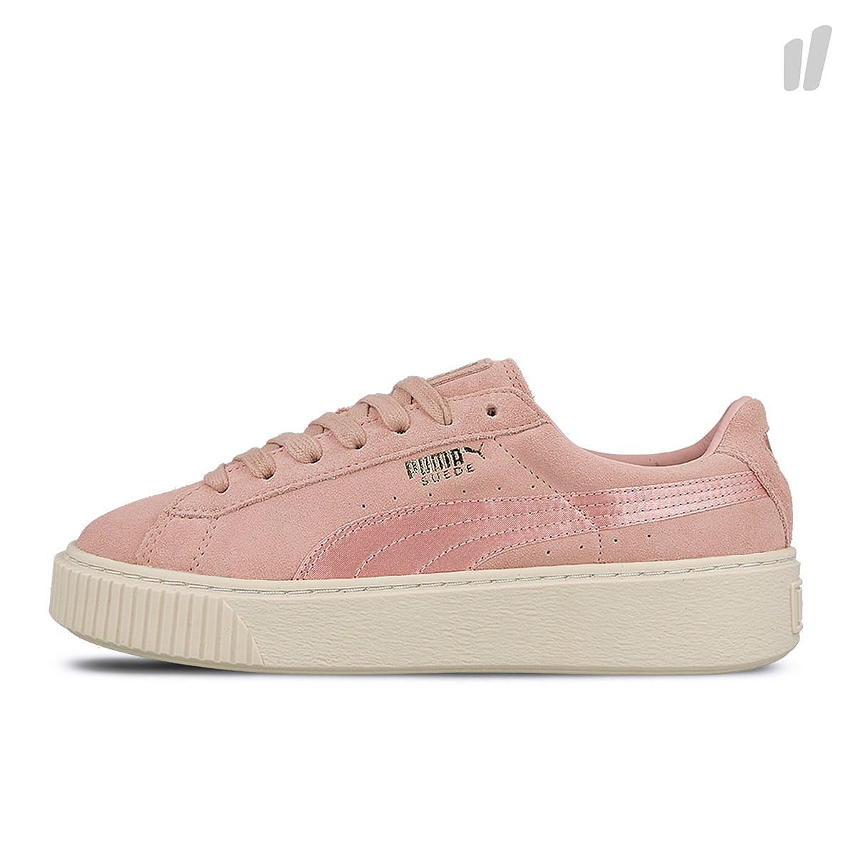 Puma wmns suede platform mono satin Silver Pink - Whisper White - Gold Sneakers 365828 03 | Overkill
