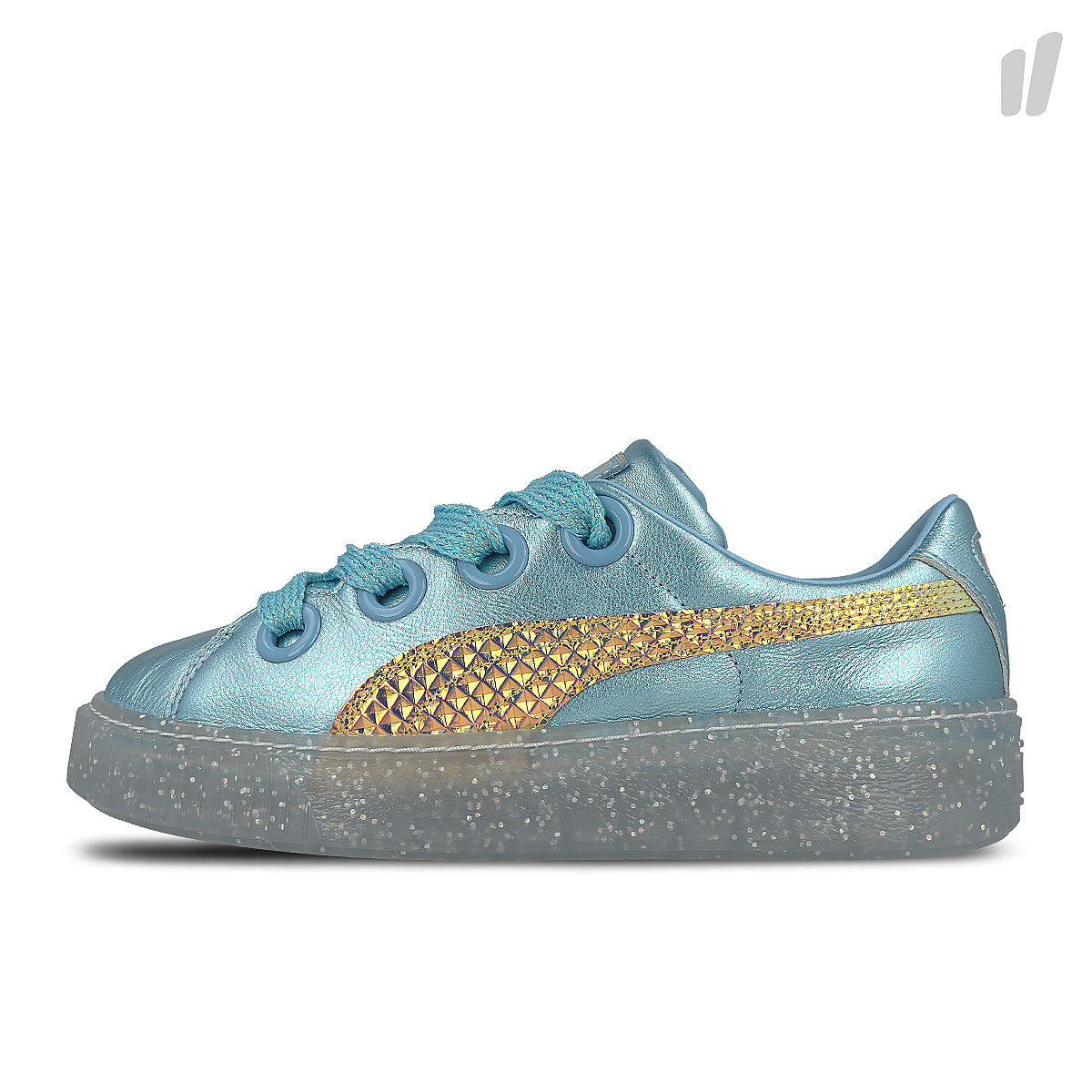 Puma wmns platfom glitter princess sw Metallic Blue - Fluo Orange Sneakers 366131 01 | Overkill