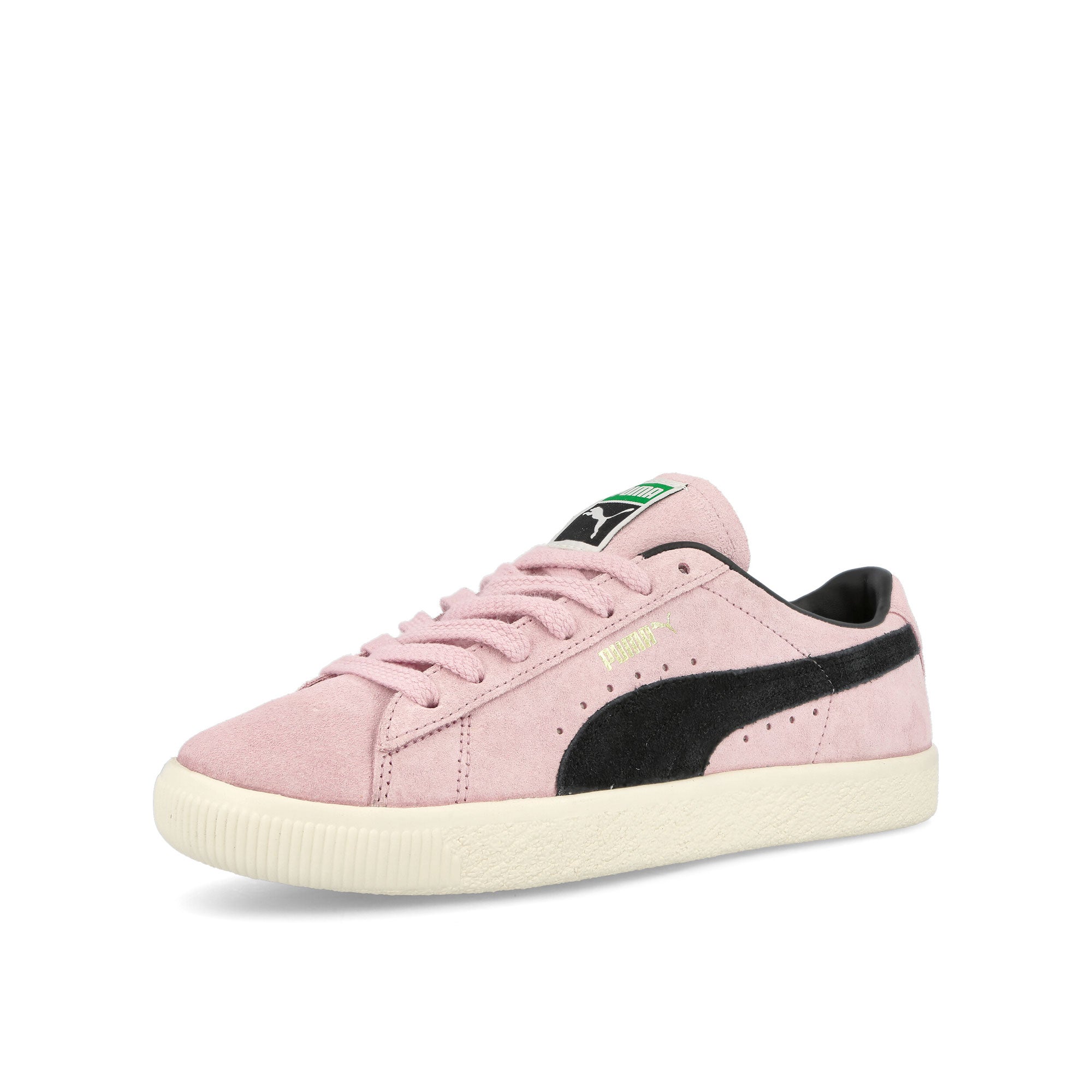 Puma Suede VTG Pearl Pink - Puma Black Low Top Sneakers  Close Up | Overkill