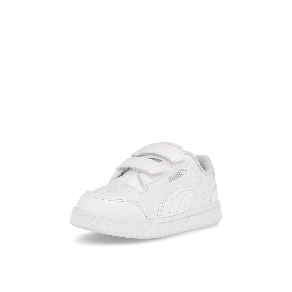 Puma shuffle v infants Puma White - White Pink Lady Low Top Sneakers  Close Up | Overkill