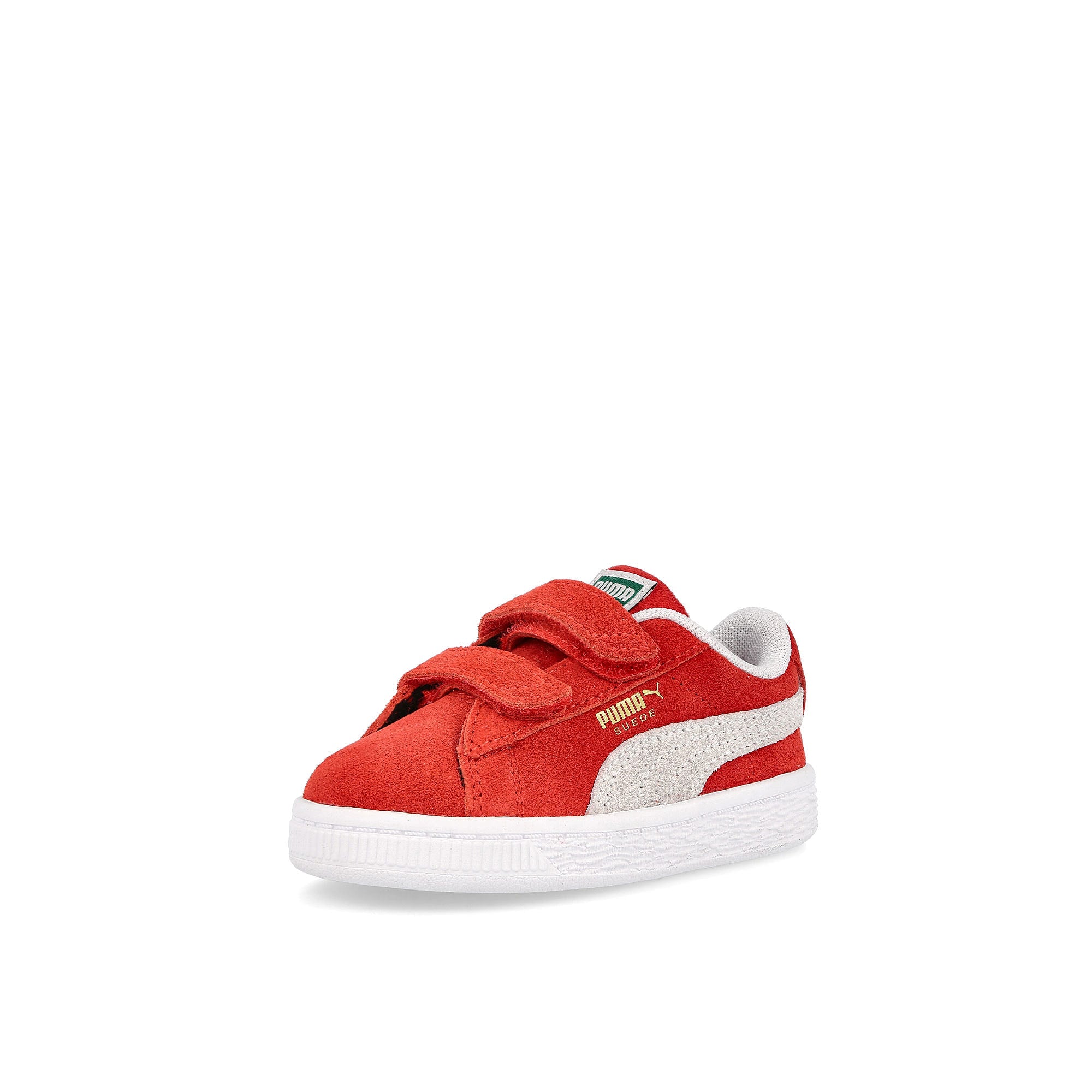 Puma suede classic xxi v infants High Risk Red - Puma White Low Top Sneakers  Close Up | Overkill