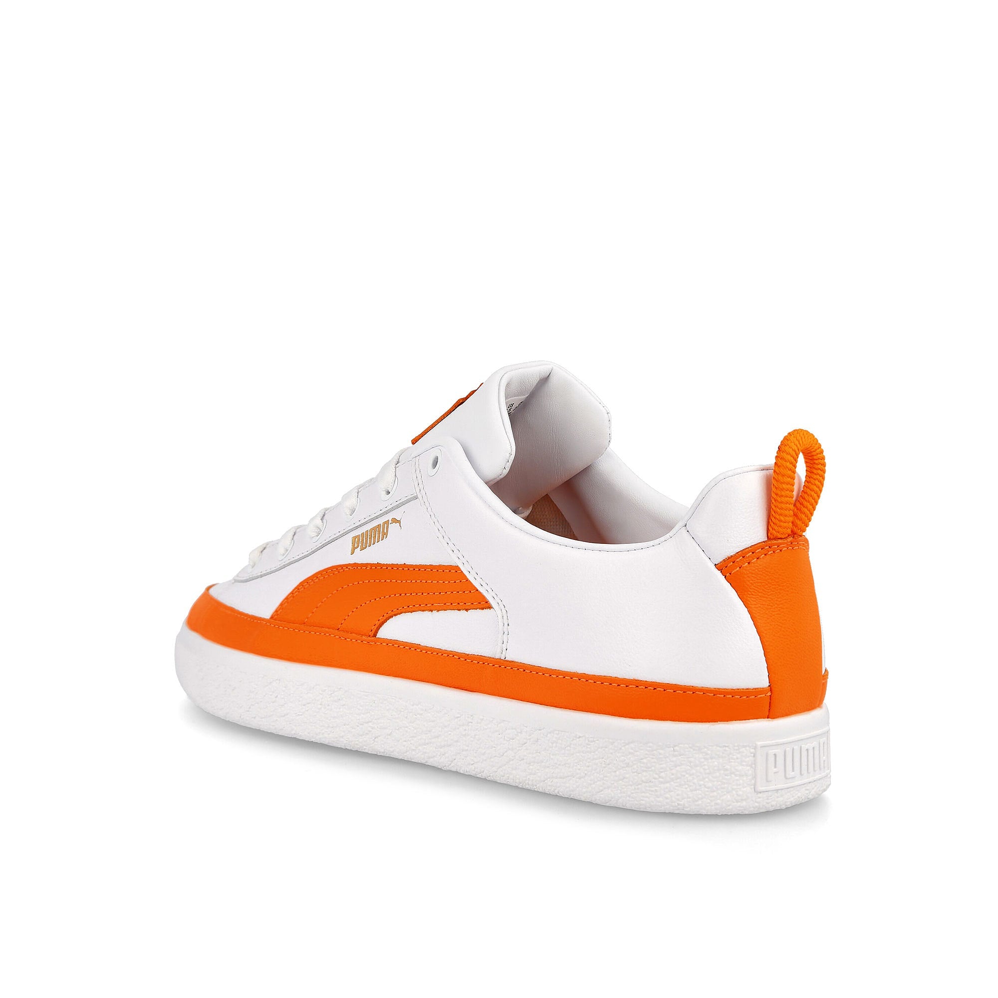 Puma Pronounce x Puma Basket VTG Puma White - Vibrant Orange Low Top Sneakers  Material | Overkill