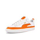 Puma Pronounce x Puma Basket VTG Puma White - Vibrant Orange Low Top Sneakers  Close Up | Overkill