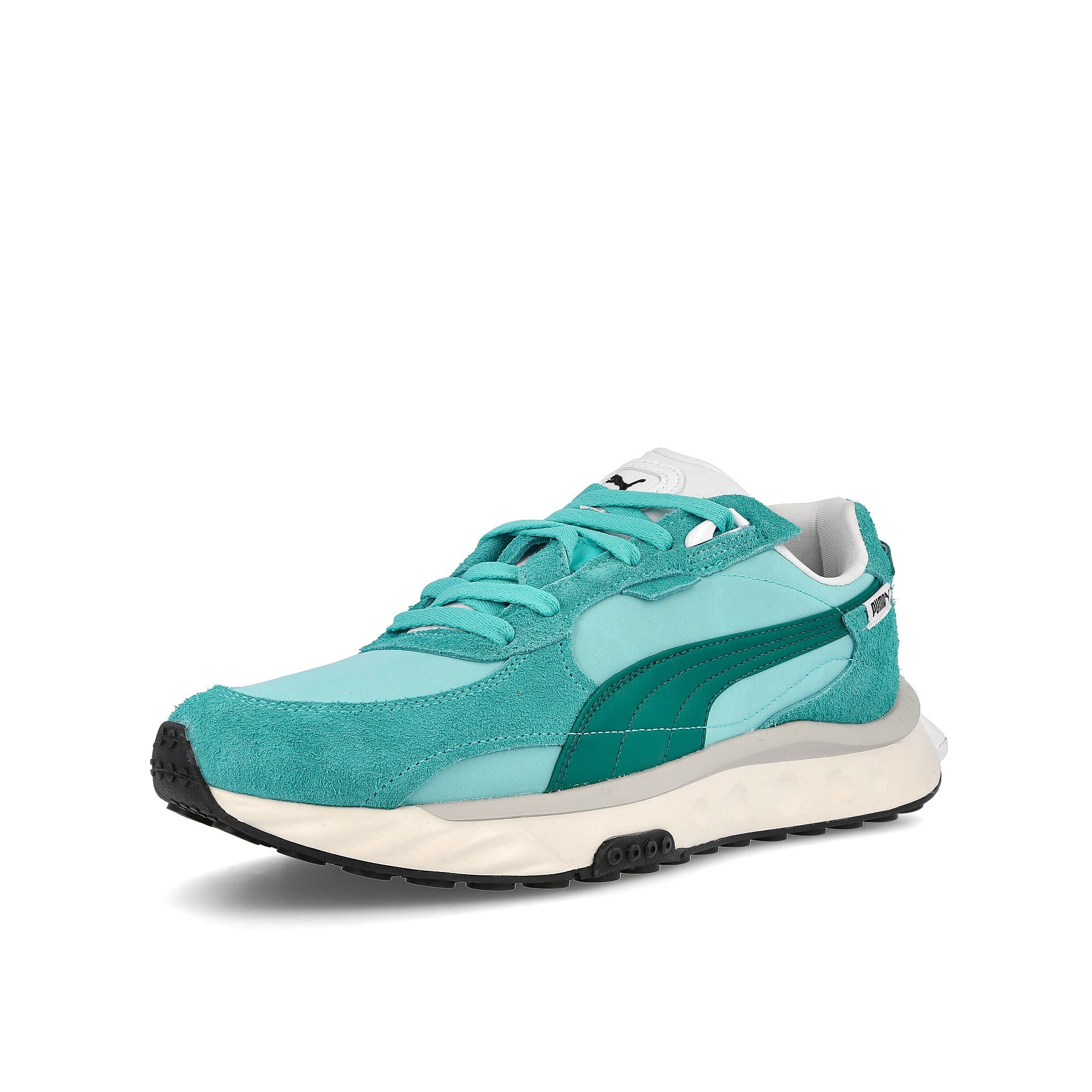 Puma wild rider vintage Elektro Pool  - Elektro Aqua Sneakers  Close Up | Overkill