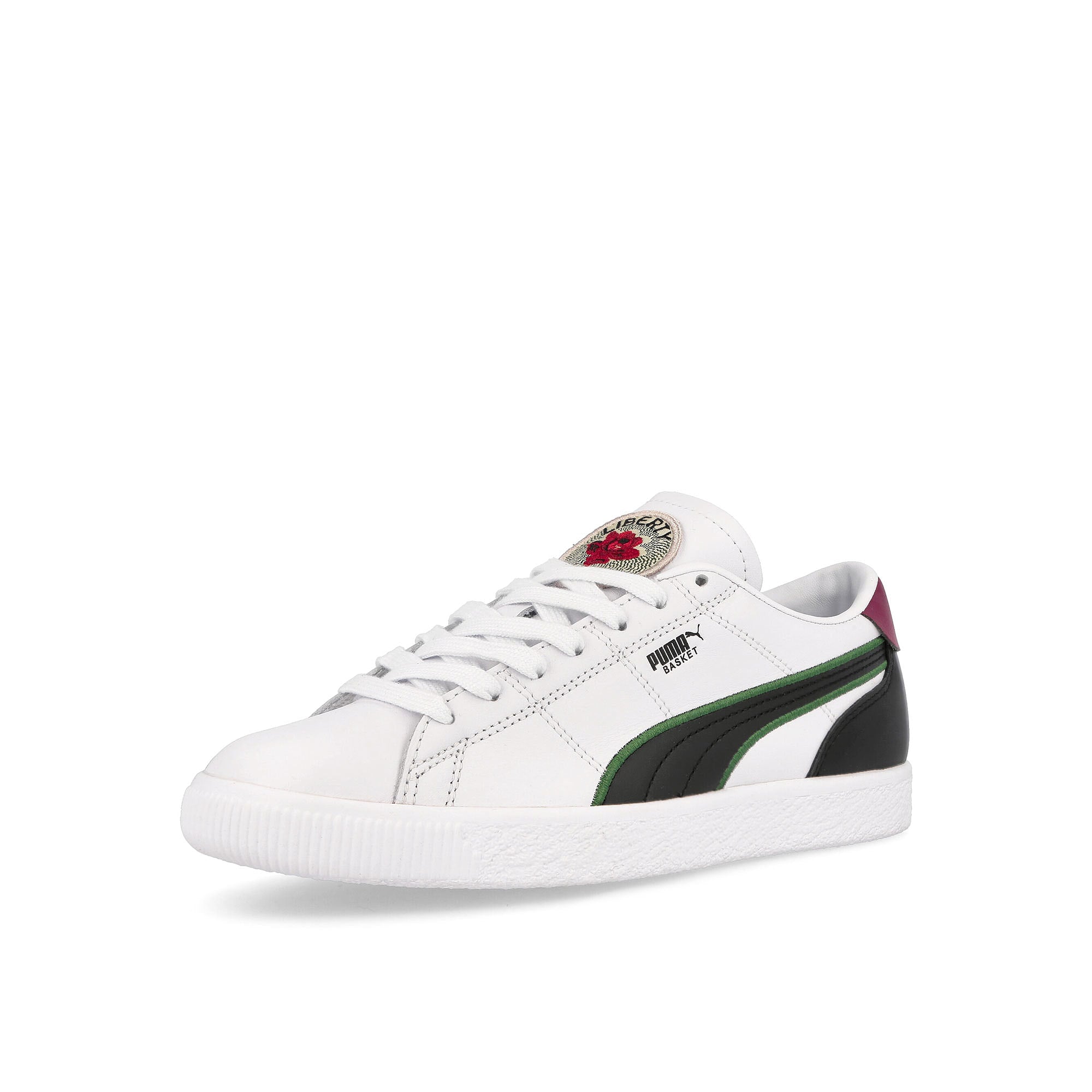 Puma Liberty x Puma Wmns Basket VTG F Puma White-Puma Black Sneakers  Close Up | Overkill