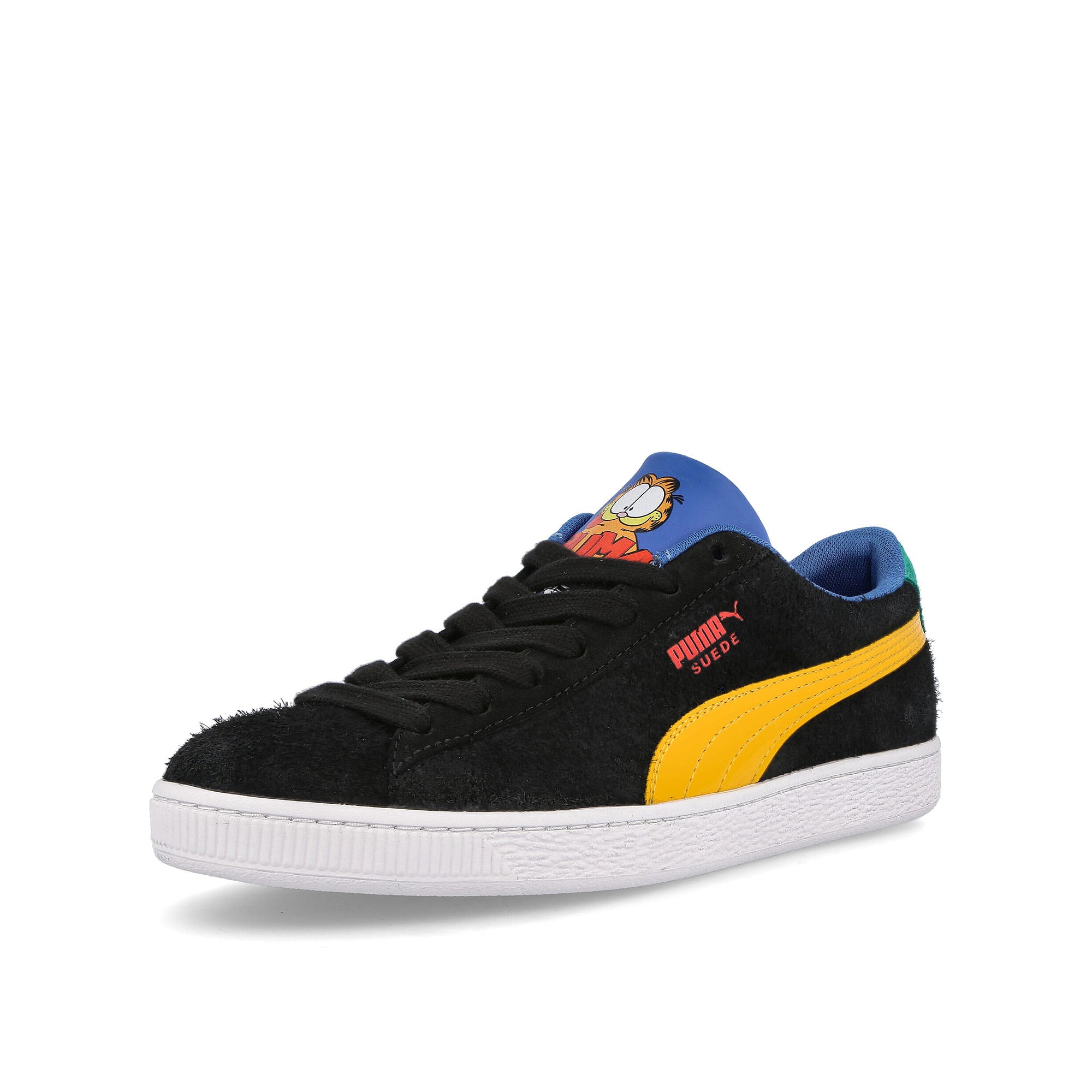 Puma Garfield x Puma Suede Dark Cheddar - Celandine Sneakers  Close Up | Overkill