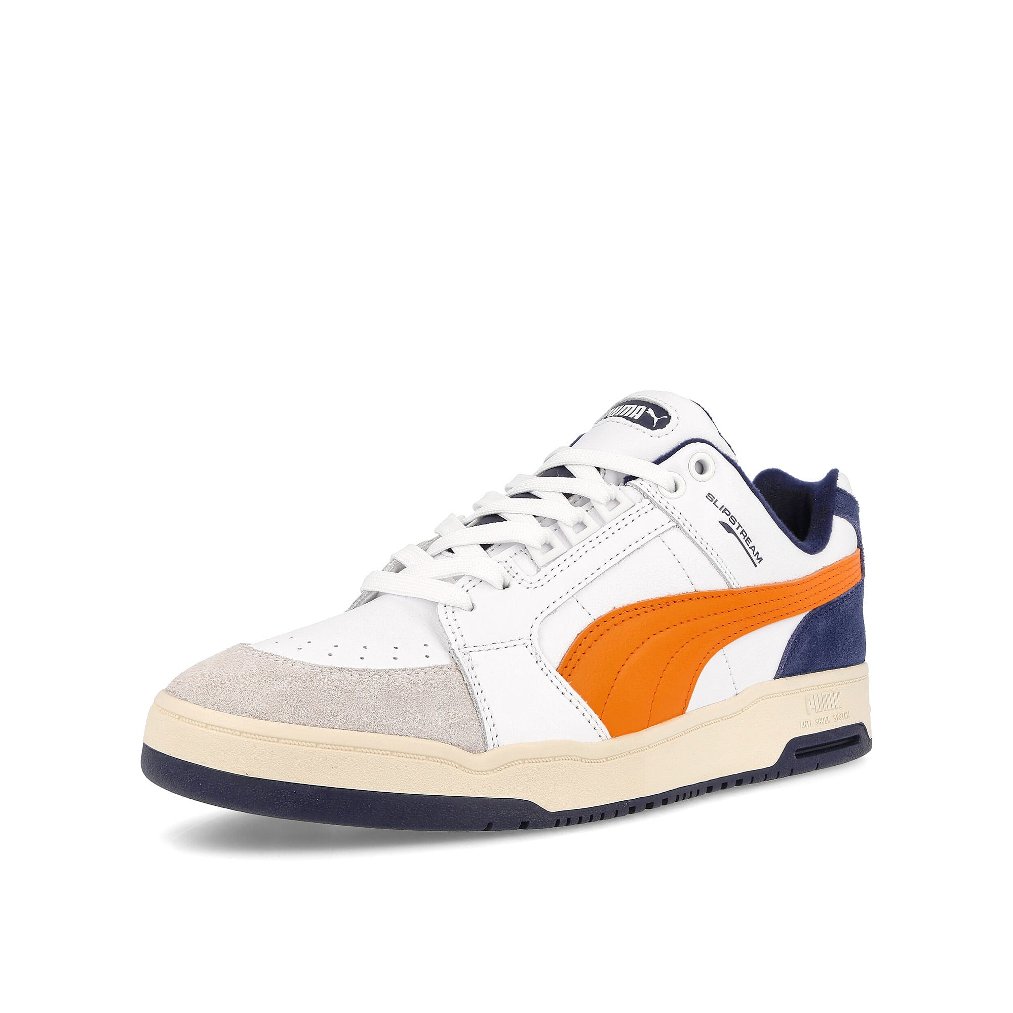 Puma slipstream lo retro Puma White - Vibrant Orange Sneakers  Close Up | Overkill