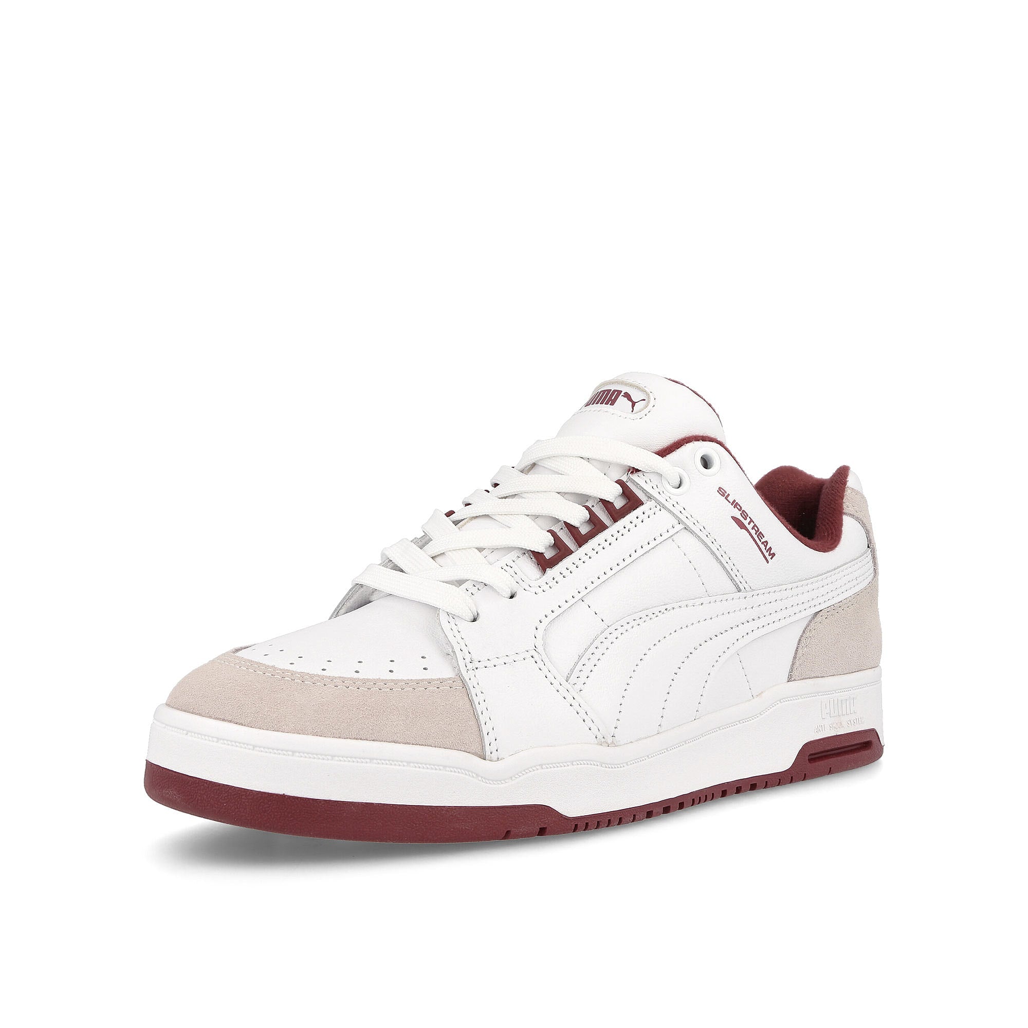 Puma Slipstream Lo Retro Puma White - Intense Red Sneakers  Close Up | Overkill
