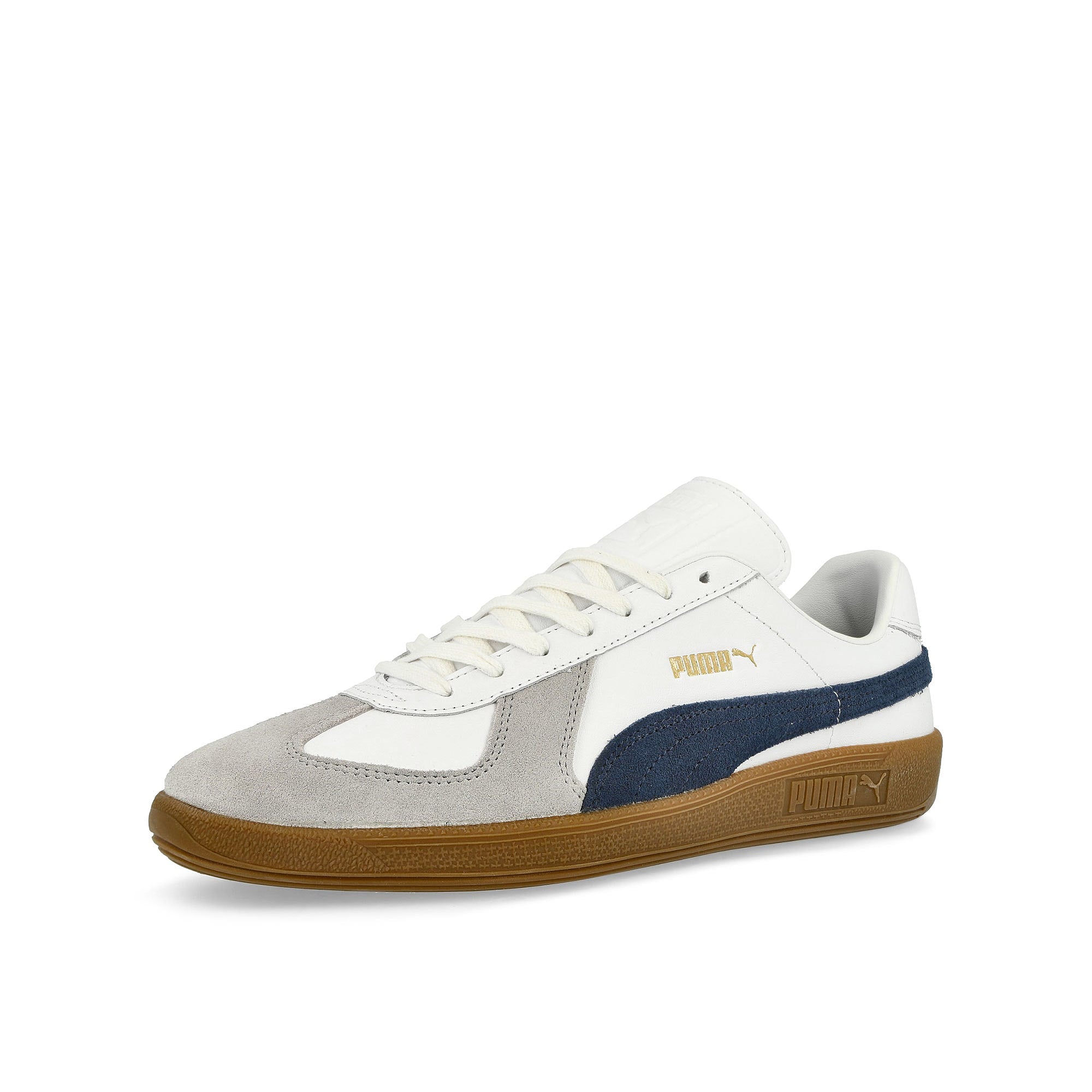 Puma Army Trainer Puma White - Club Navy - Gum Low Top Sneakers  Close Up | Overkill