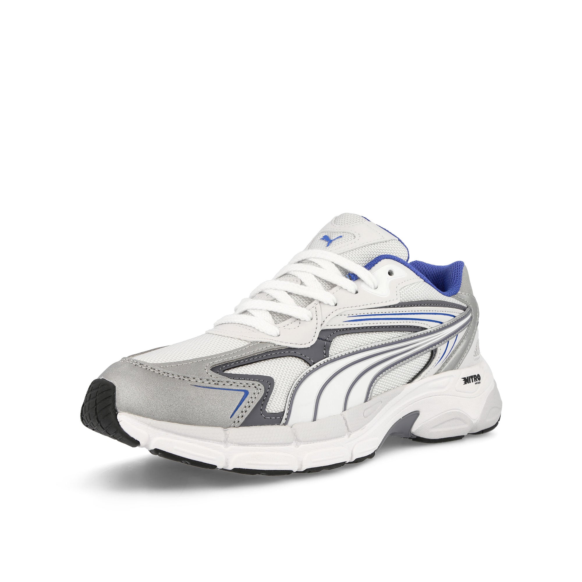Puma Teveris Nitro Noughties Feather Gray - Royal Sapphire Low Top Sneakers  Close Up | Overkill