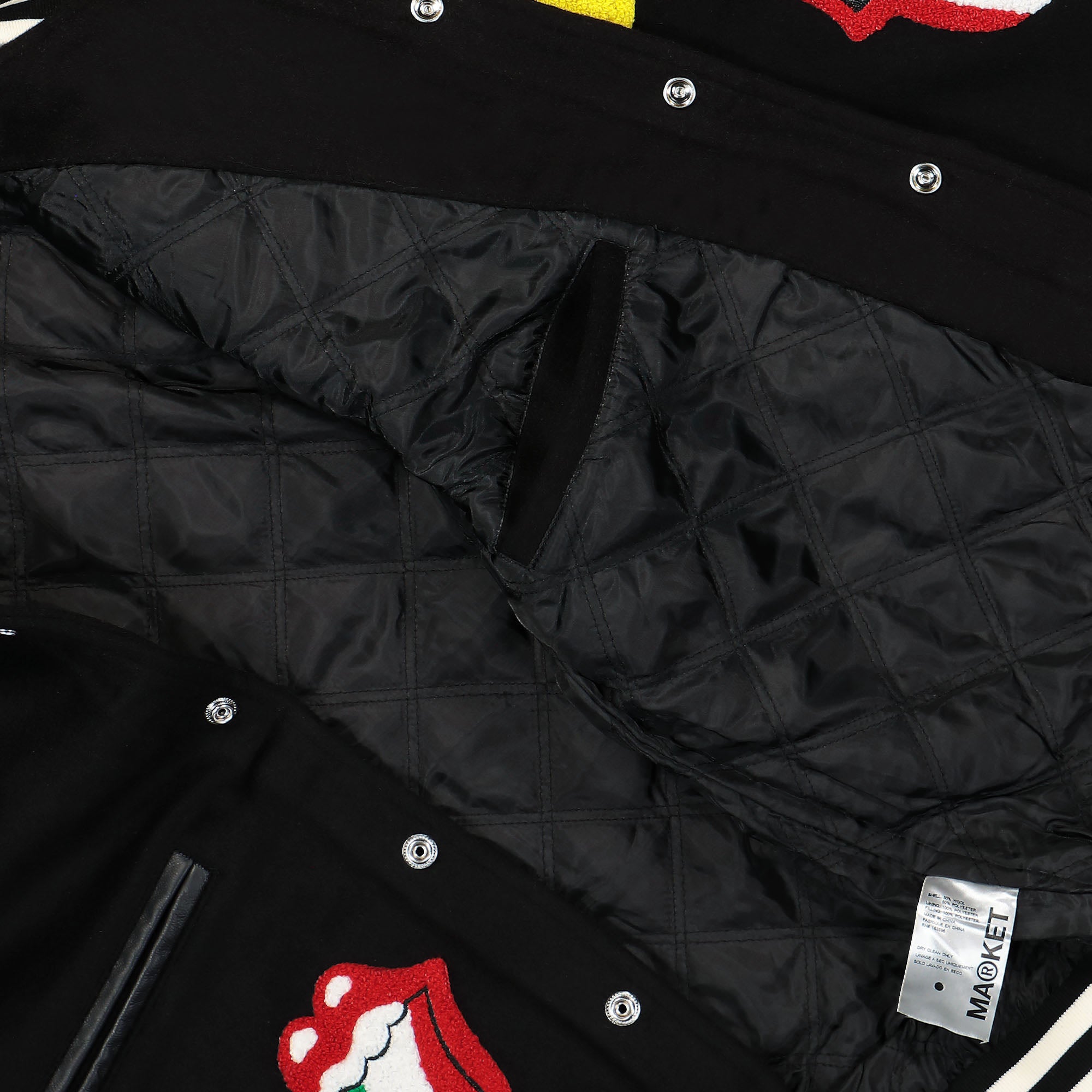 Market Rolling Stones x Market World Flag Varsity Jacket Black Bomber & Varsity Jackets Detail view 3 | Overkill
