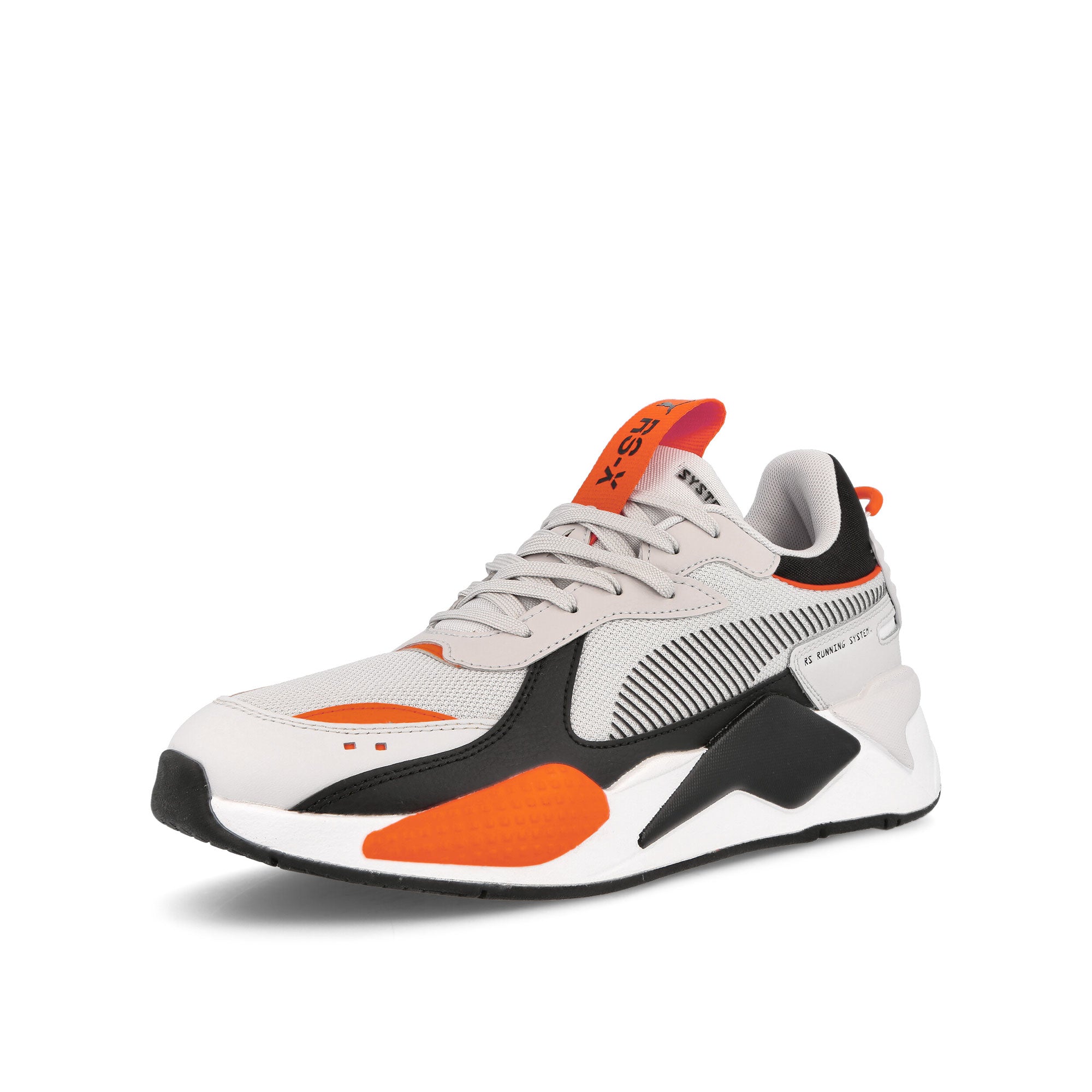 Puma RS-X Geek Feather Gray - Puma Black Low Top Sneakers  Close Up | Overkill