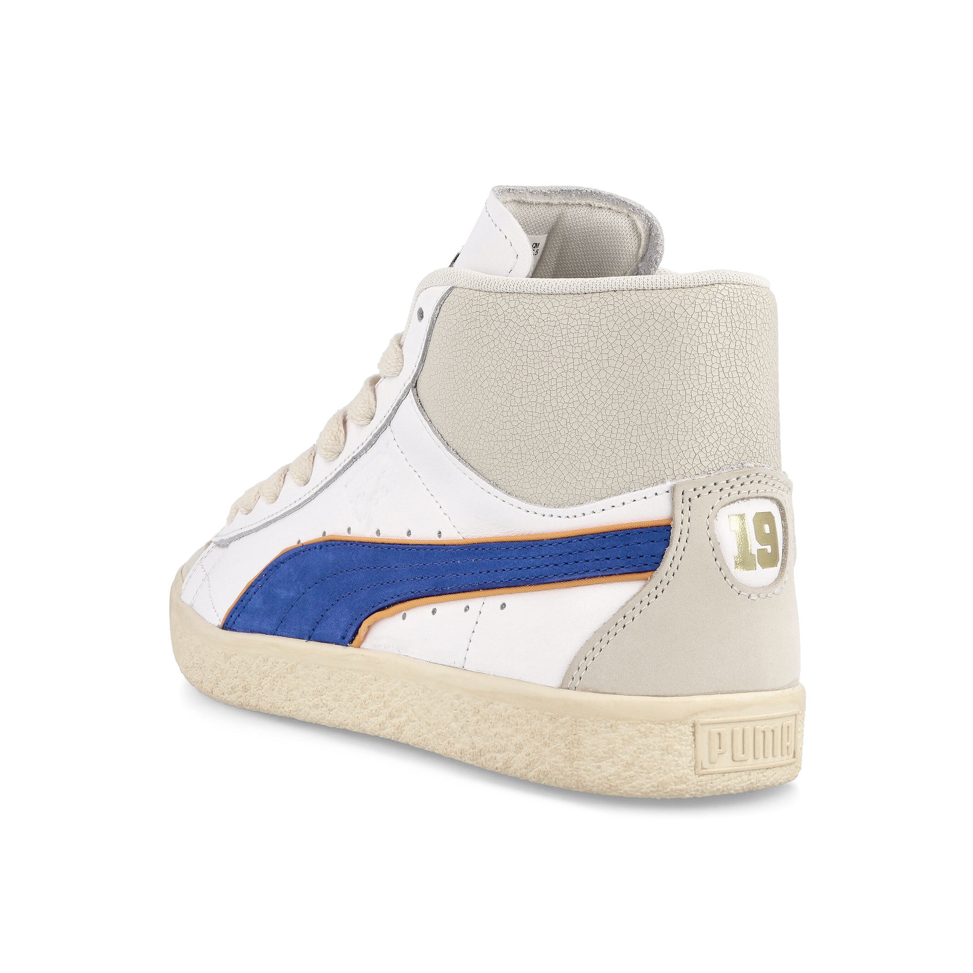 Puma Rhuigi x Puma Clyde Mid Bball Puma White - Royal Sapphire Sneakers  Material | Overkill