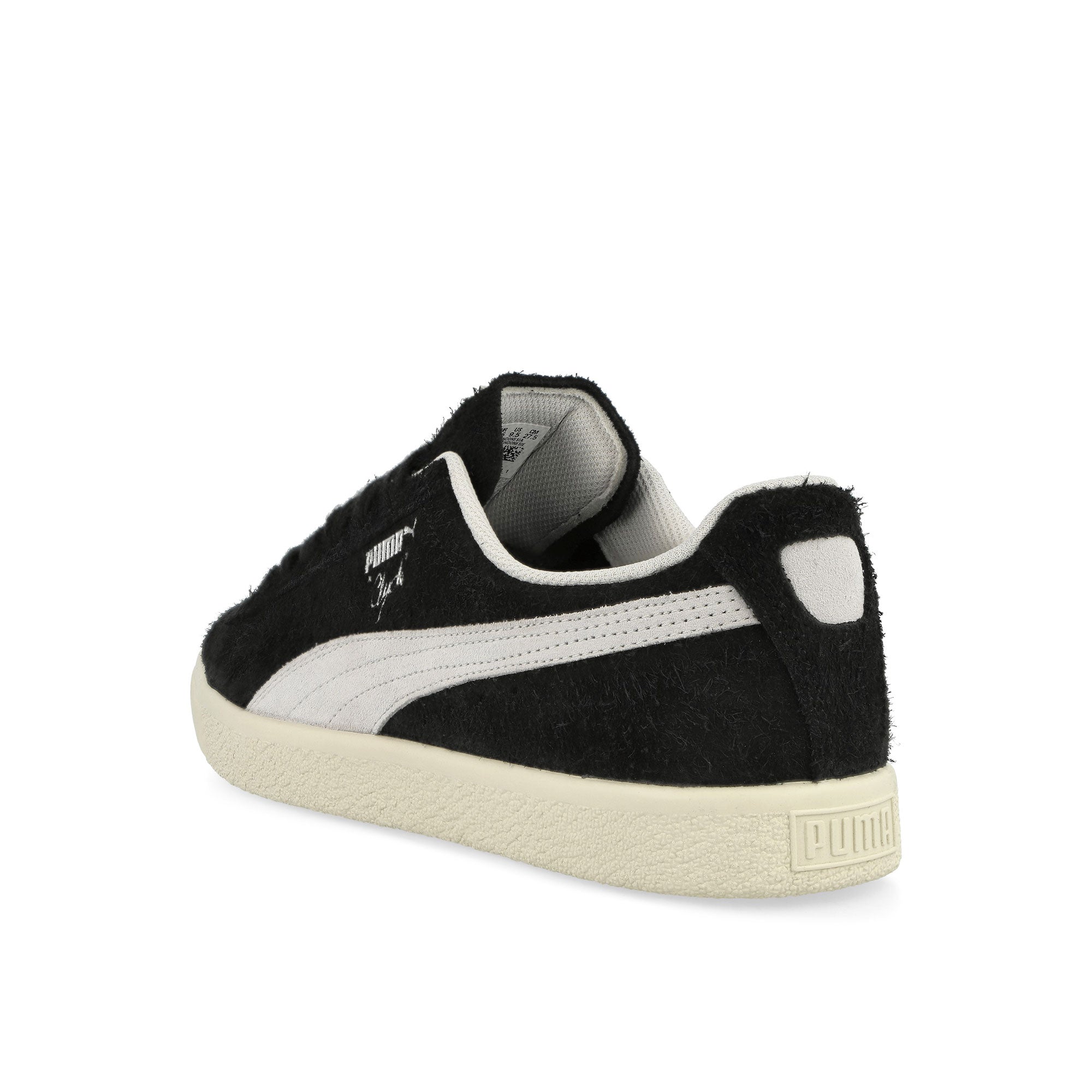 Puma Clyde Hairy Suede Puma Black - Frosted Ivory Low Top Sneakers  Material | Overkill