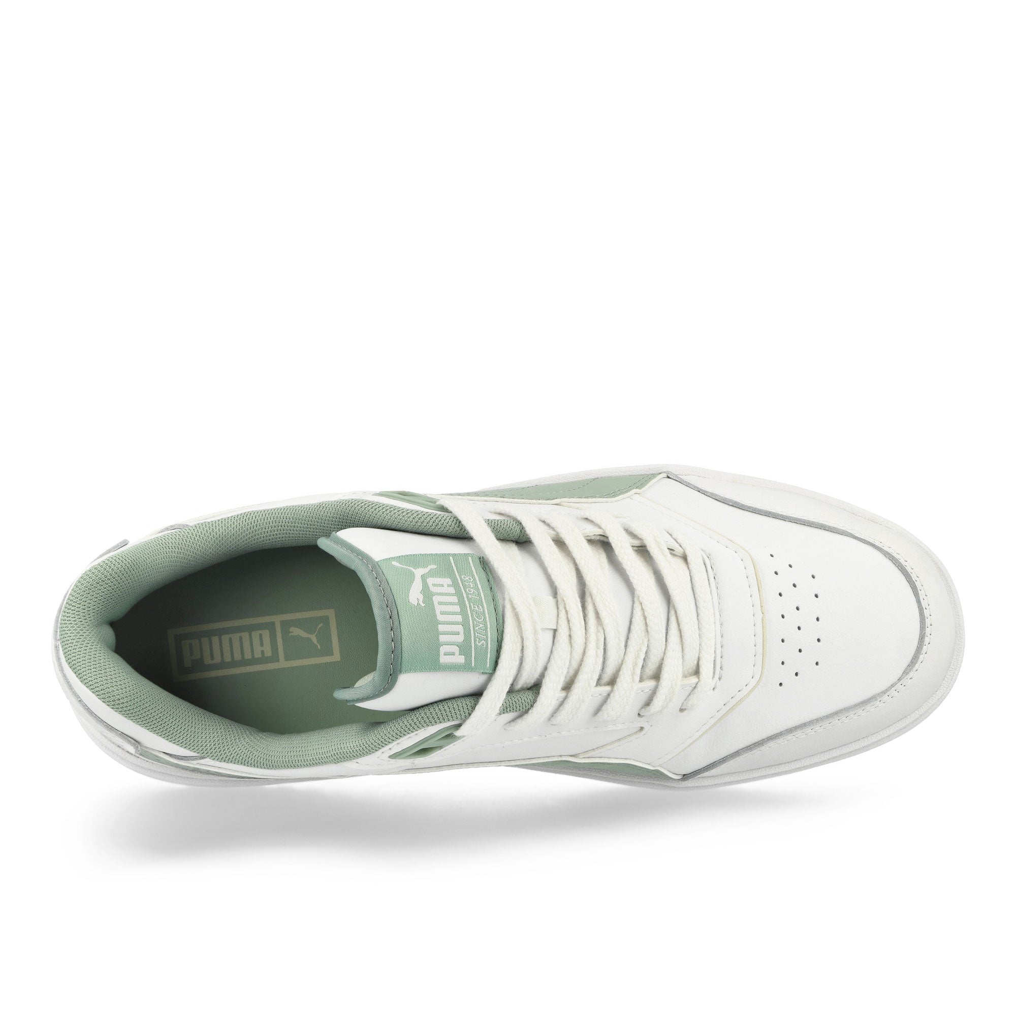 Puma Doublecourt Puma White - Green Fog Low Top Sneakers  Detailfoto | Overkill