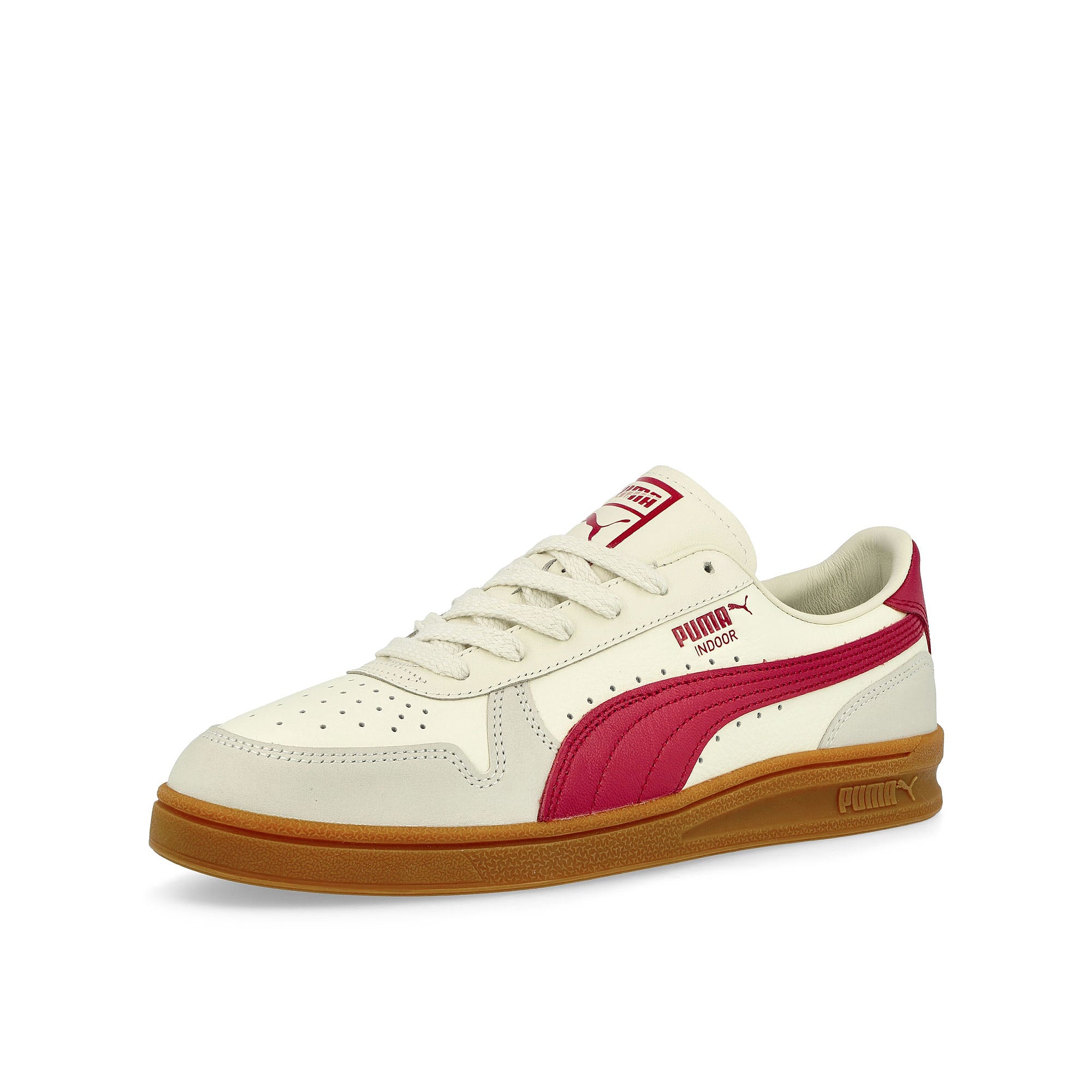 Puma Indoor OG Frosted Ivory - Club Red Low Top Sneakers  Close Up | Overkill