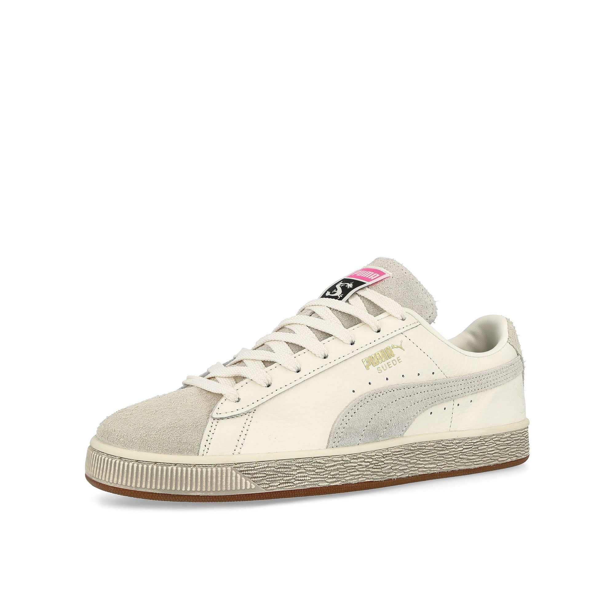 Puma Suede Warm White - Alpine Snow Low Top Sneakers  Close Up | Overkill