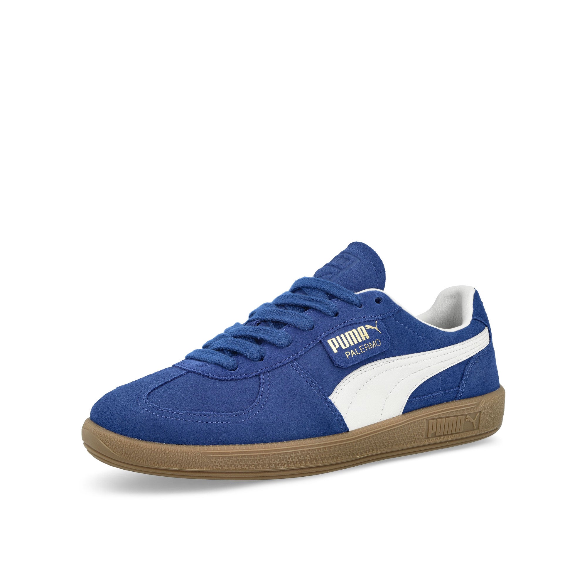 Puma Palermo Cobalt Glaze - Puma White Low Top Sneakers  Close Up | Overkill