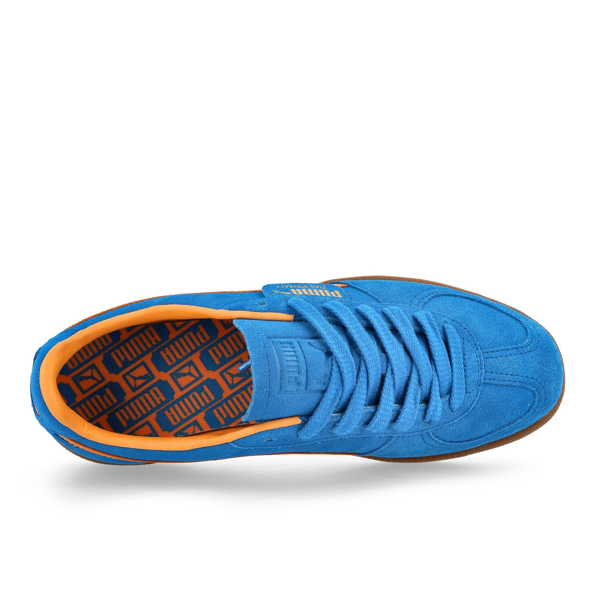 Puma Palermo Ultra Blue - Clementine - Puma Gold Low Top Sneakers  Detailfoto | Overkill