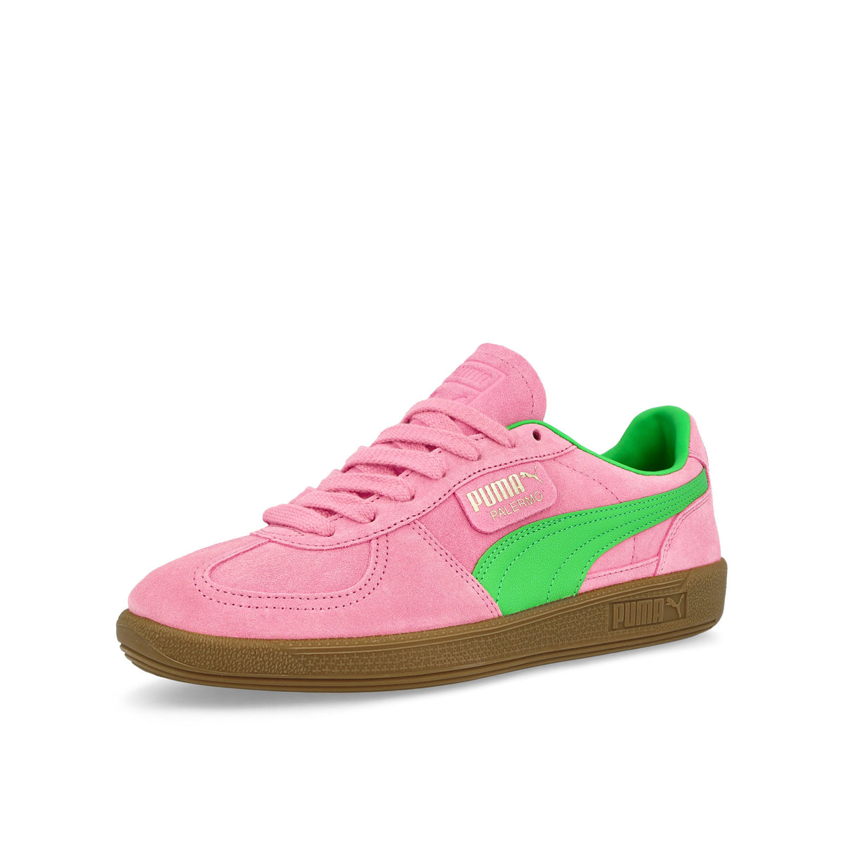 Puma Palermo Special Pink Delight - Puma Green - Gum Low Top Sneakers  Close Up | Overkill