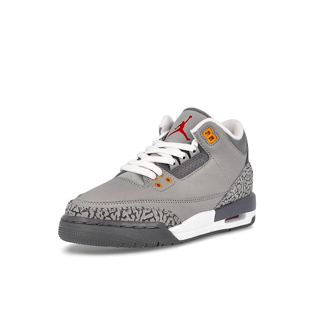 Jordan Air Jordan 3 Retro GS Silver / Sport Red - Light Graphite - Orange Peel  Detailfoto | Overkill