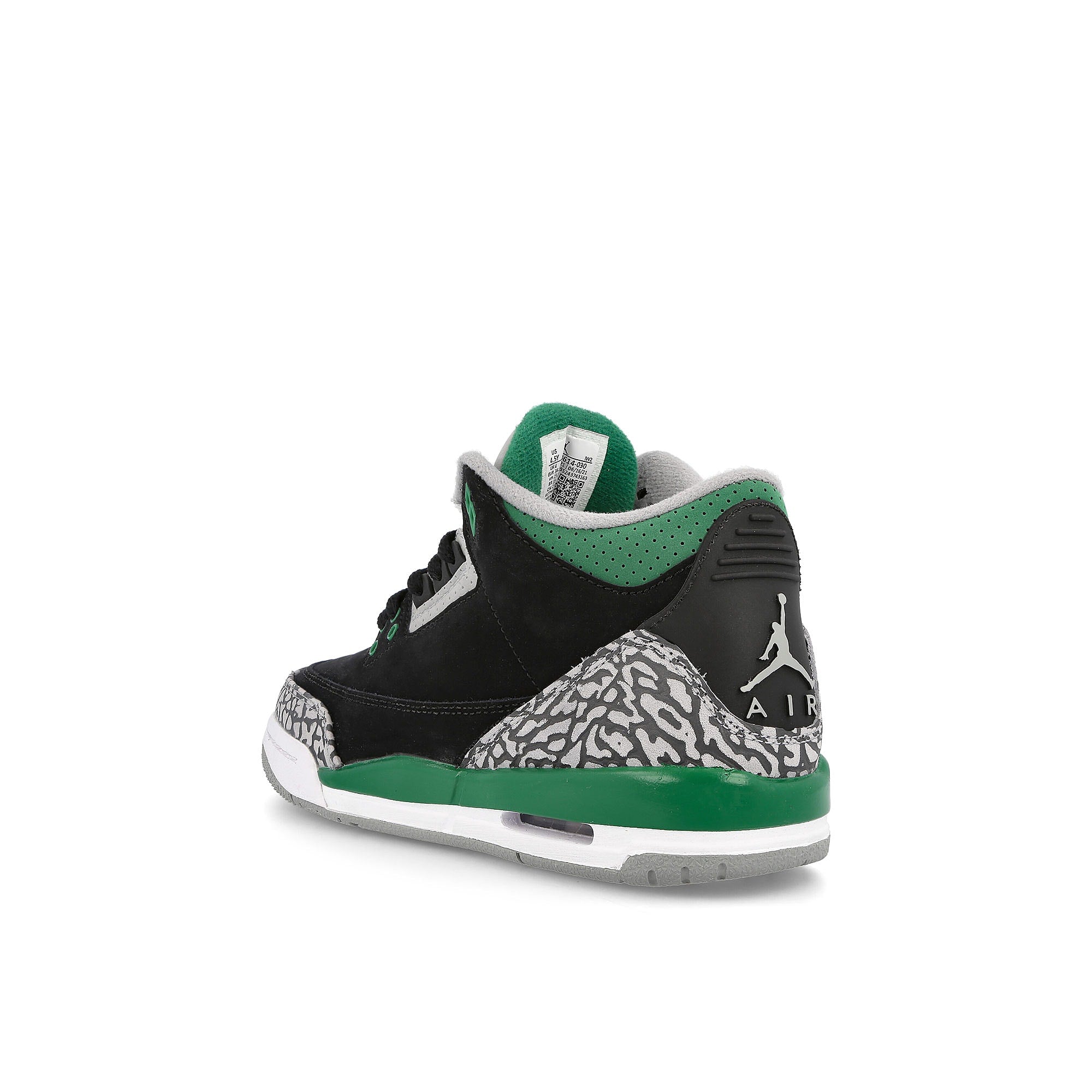 Jordan Air Jordan 3 Retro GS Black / Pine Green - Silver - White  Close-up | Overkill