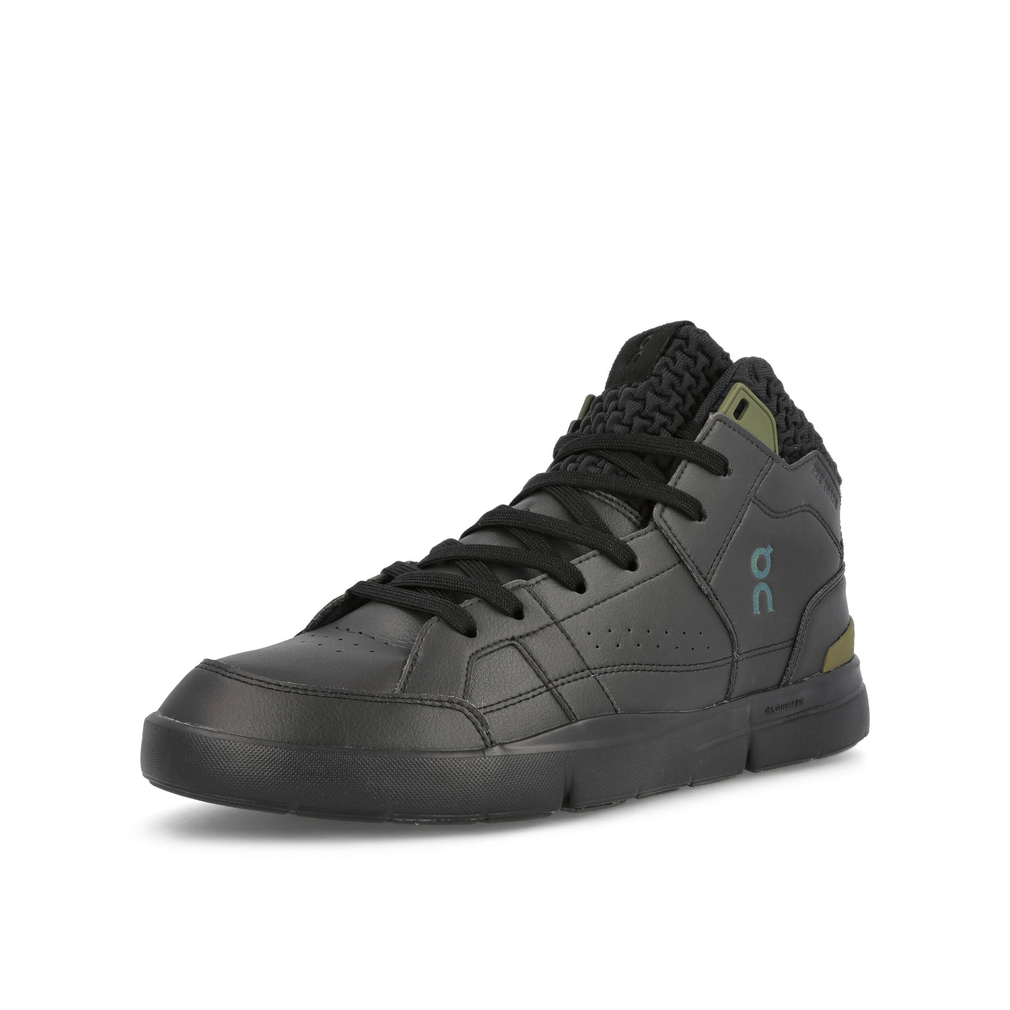 On The Roger Clubhouse Sensa Black-Camo Mid Top Sneakers  Close Up | Overkill