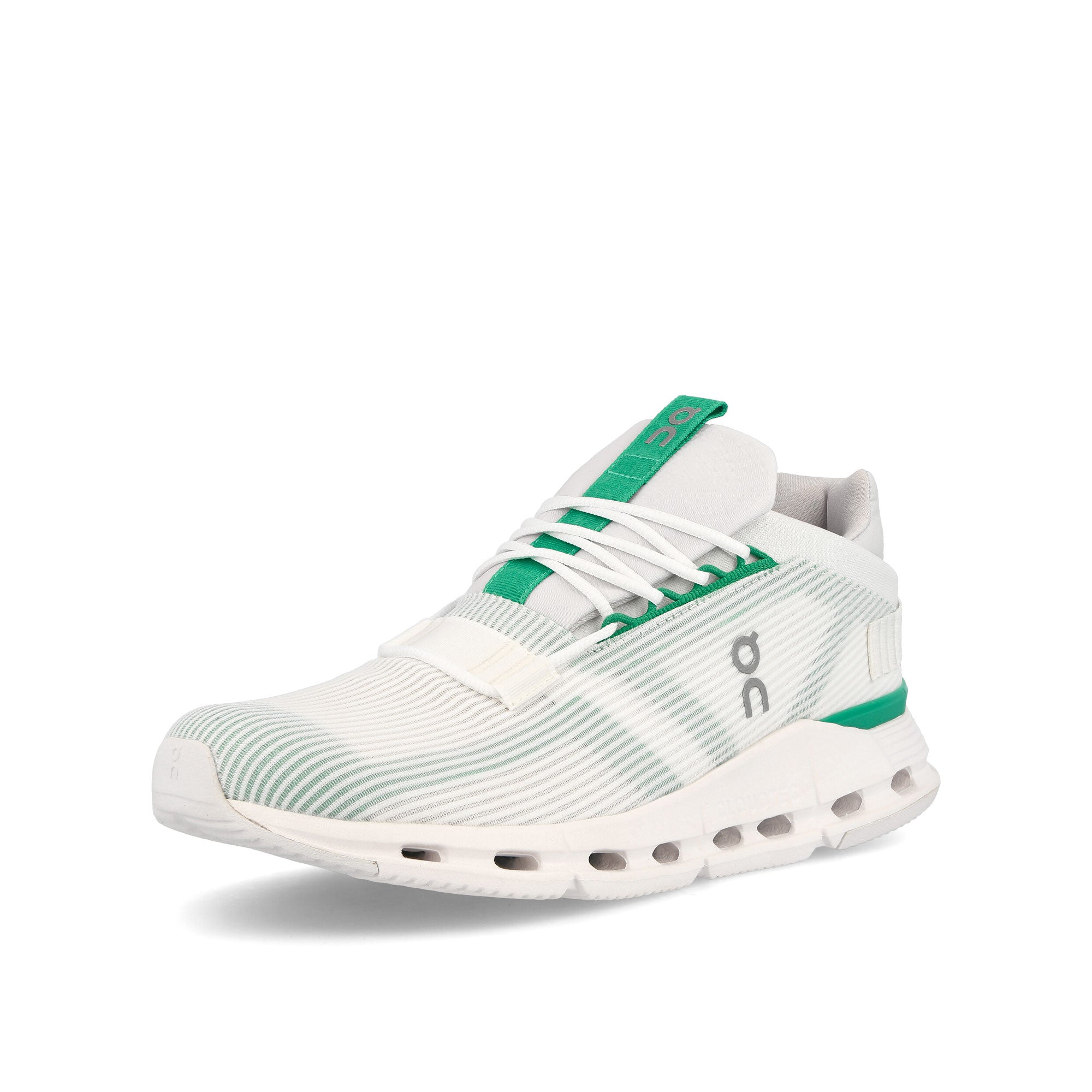 On Cloudnova Void Undyed-White-Mint Low Top Sneakers  Close Up | Overkill