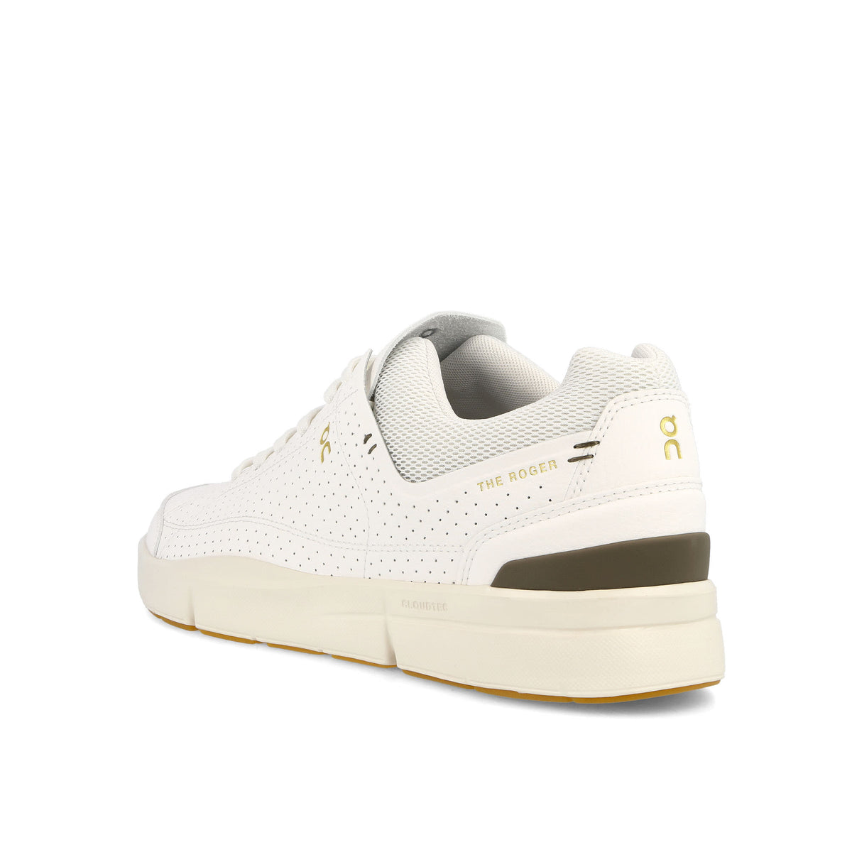 On The Roger Centre Court White / Olive Low Top Sneakers  Material | Overkill