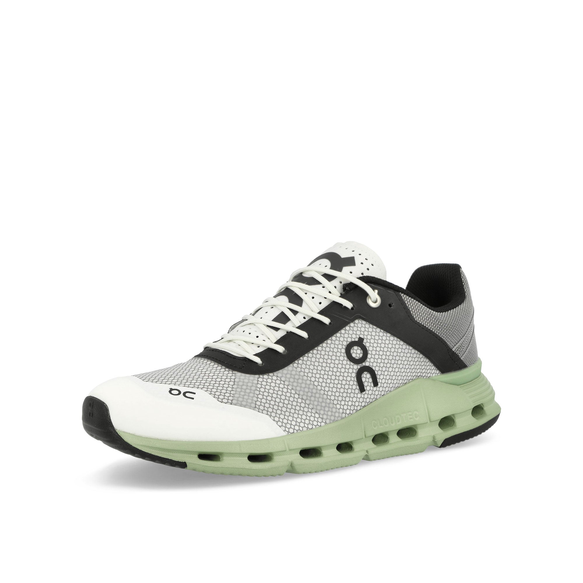 On Cloudnova Z5 Rush Black / White Low Top Sneakers  Close Up | Overkill