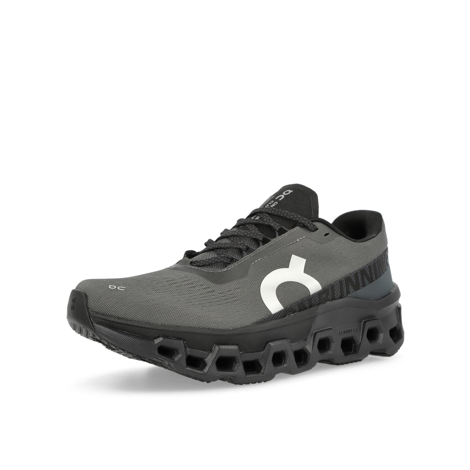 On Cloudmonster 2 Asphalt / Iron Low Top Sneakers  Close Up | Overkill