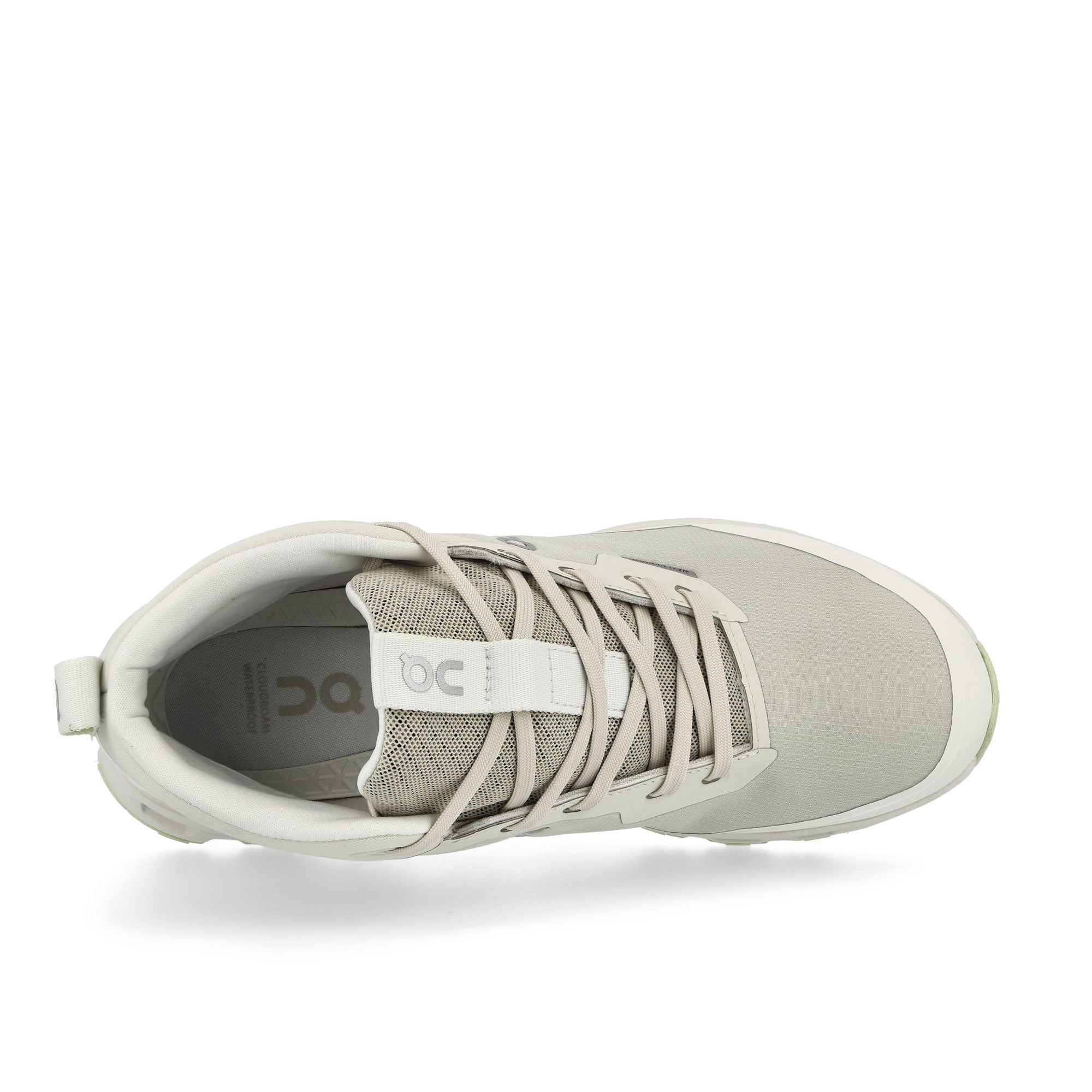 On Cloudroam Waterproof Ice / Limelight Mid Top Sneakers  Detail View 1 | Overkill