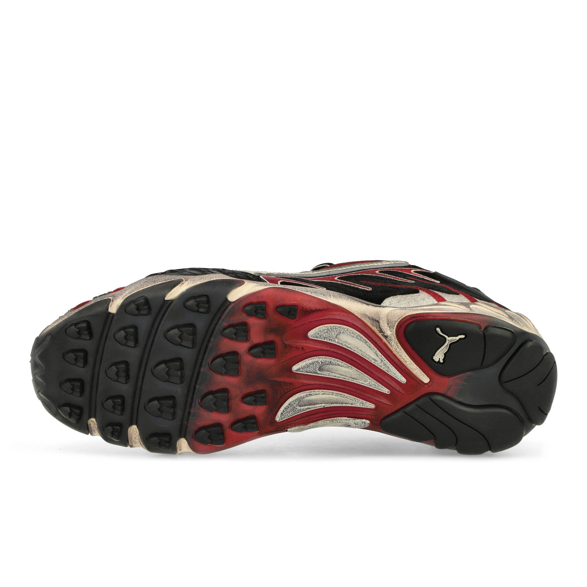 Puma Inhale Distressed Puma Black - Pop Red Low Top Sneakers  Detail View 1 | Overkill