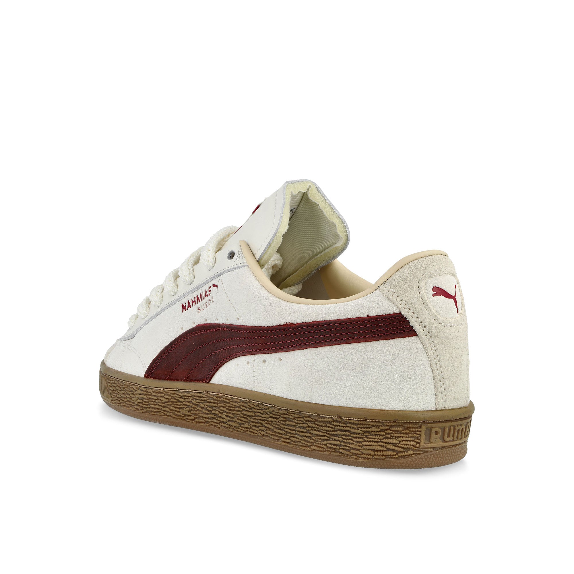 Nahmias x Puma Suede Vintage Red  Warm White - Archive Gold - For All Time Red Low Top Sneakers 407025 01 Material | Overkill
