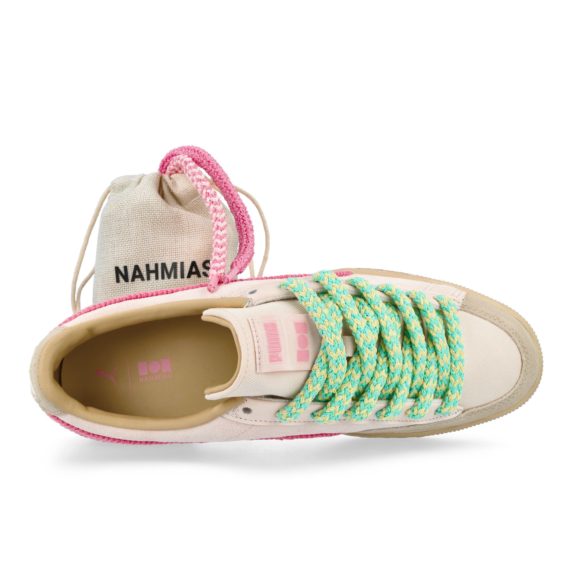 Nahmias x Puma Puma Suede Crochet Jasmine Flower - Pink Pixel - Canvas Low Top Sneakers 407027 01 Detail View 1 | Overkill
