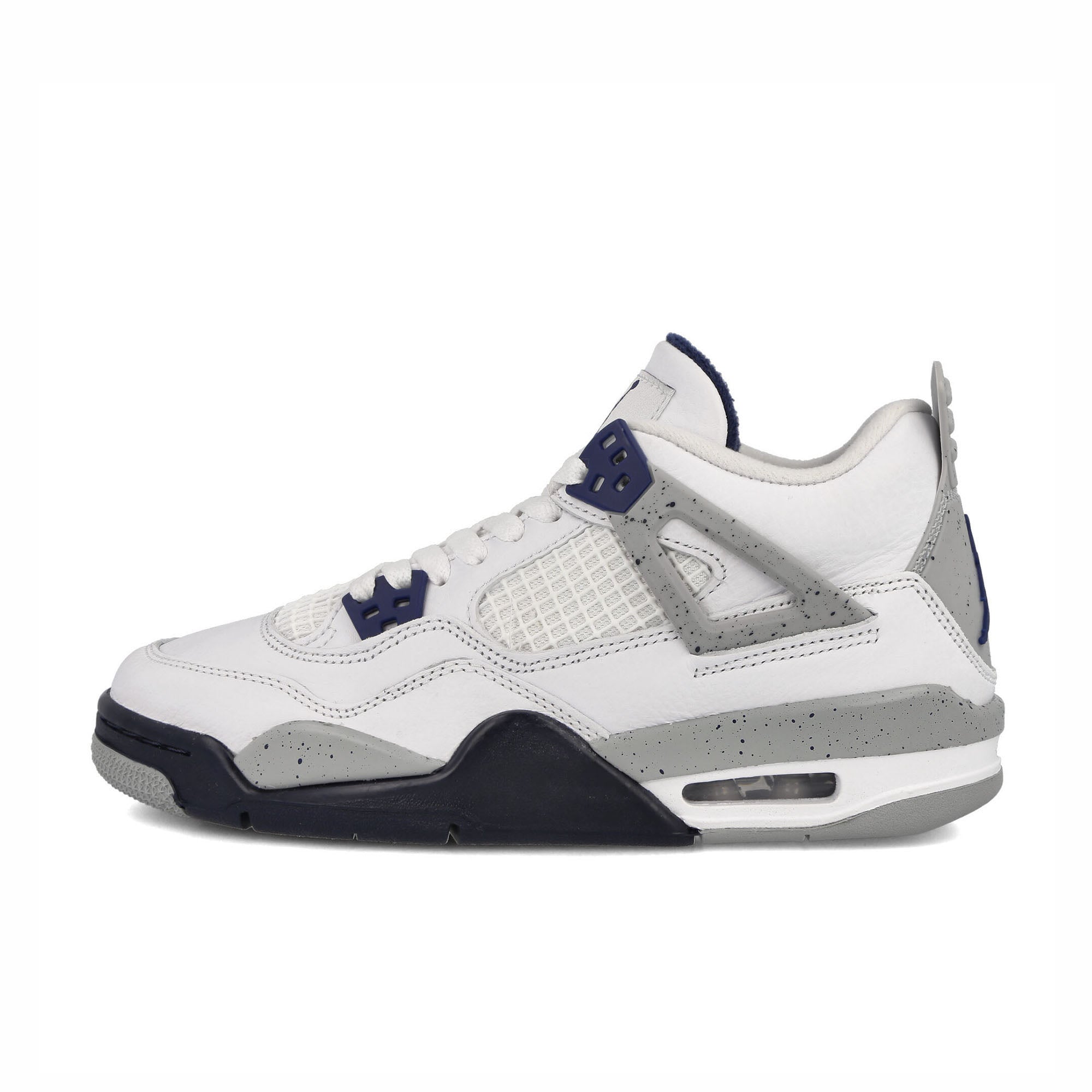 Jordan Air Jordan 4 Retro GS White / Midnight Navy - Light Smoke Grey Mid Top Sneakers 408452 140 | Overkill
