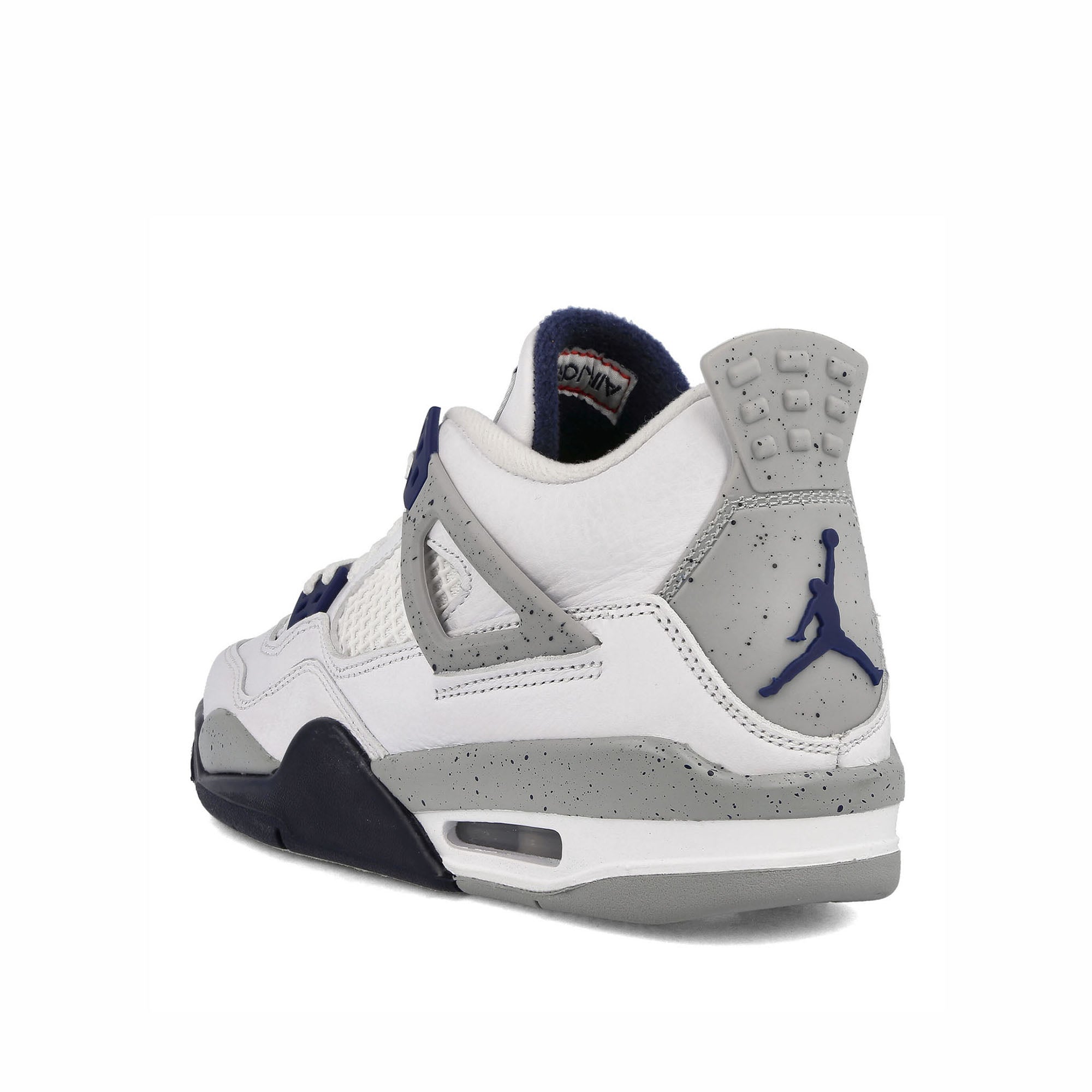 Jordan Air Jordan 4 Retro GS White / Midnight Navy - Light Smoke Grey Mid Top Sneakers  Material | Overkill