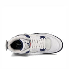 Jordan Air Jordan 4 Retro White / Midnight Navy - Light Smoke Grey Sneakers  Close Up | Overkill