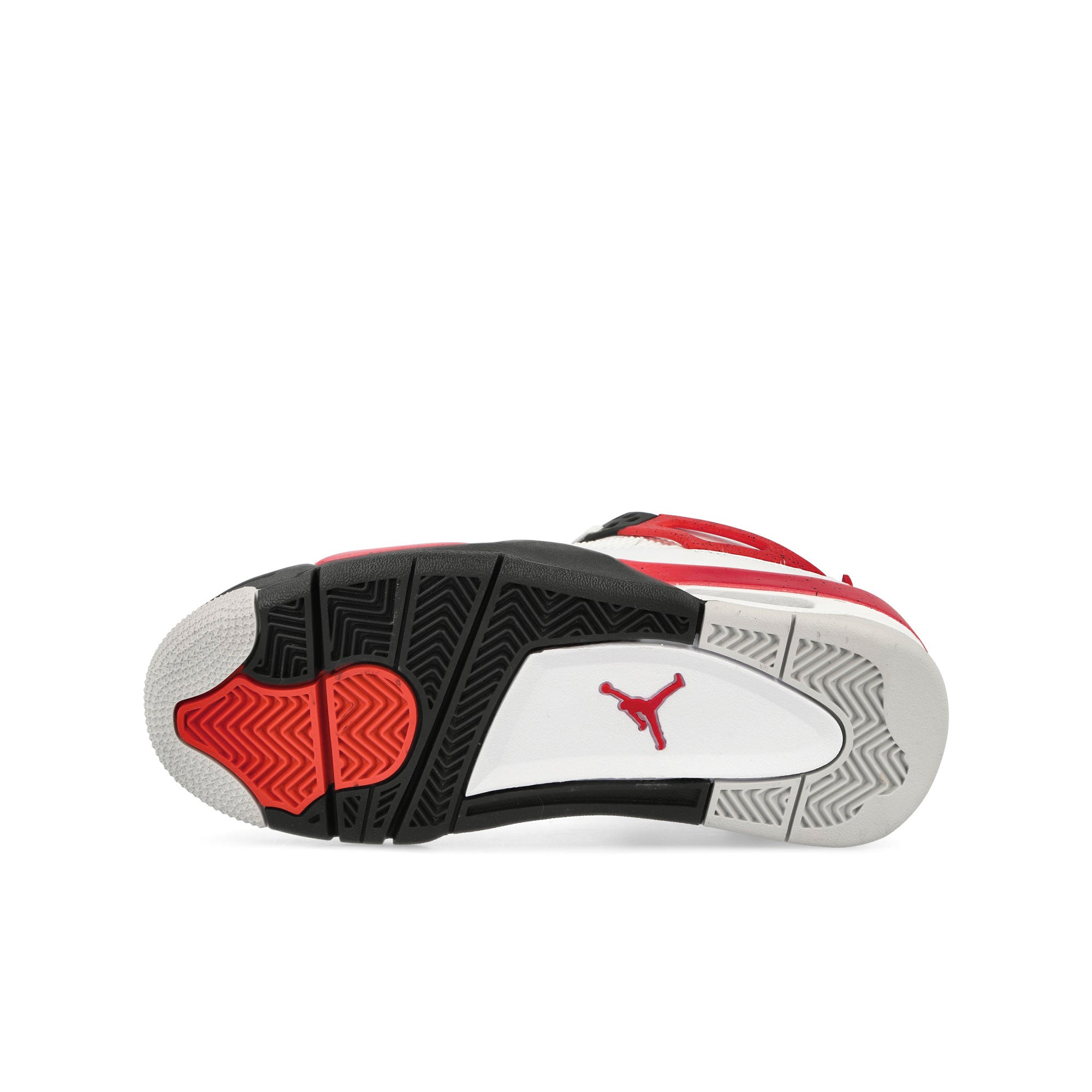 Jordan Air Jordan 4 Retro GS White / Fire Red - Black - Neutral Grey Mid Top Sneakers  Detail View 1 | Overkill