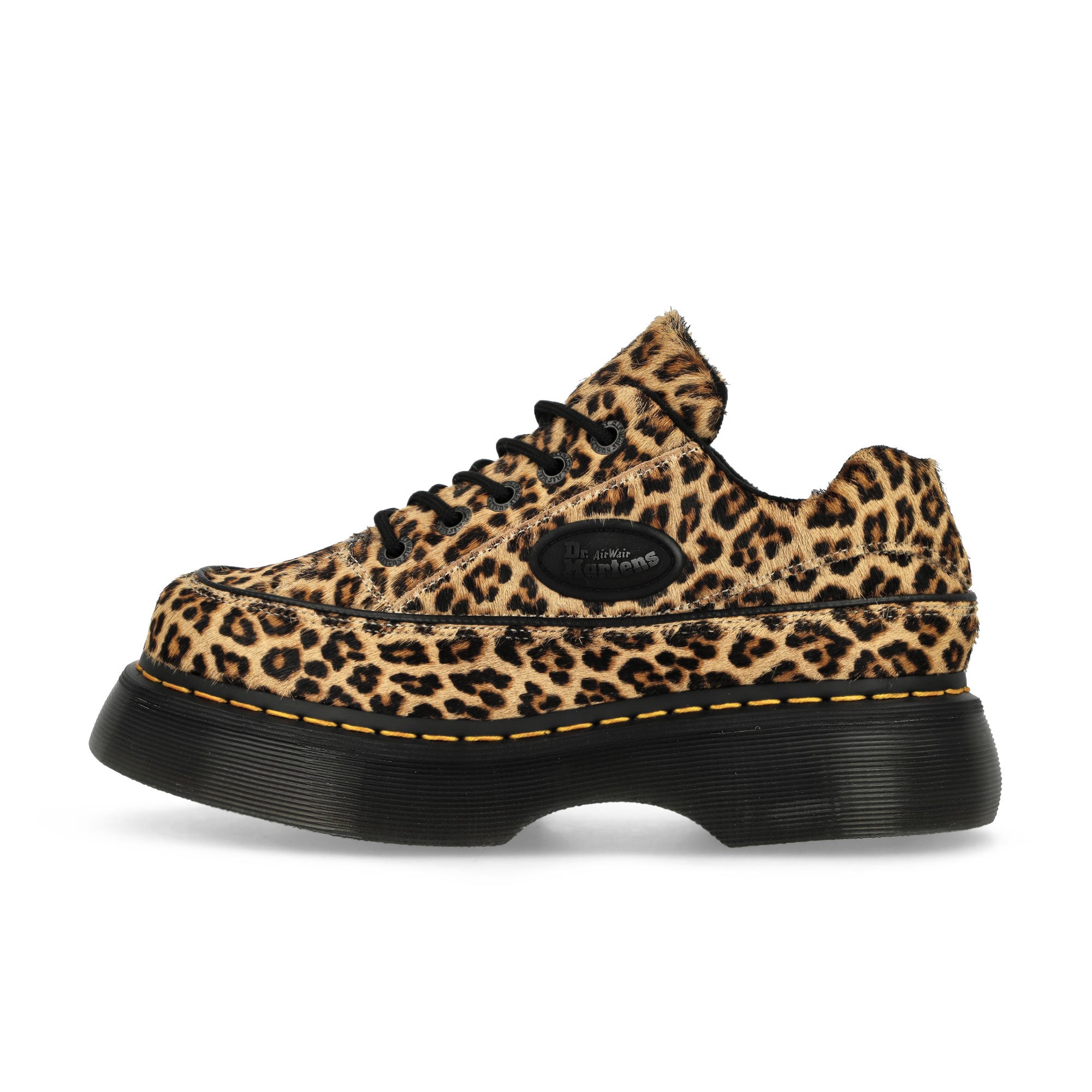 Dr. Martens Buzz 5i Spot Hair On Light Tan Mini Leopard Low Top Sneakers 41011200 | Overkill