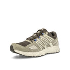 Salomon x-mission 4 winter adventures Vintage Khaki-Feather Gray-Major Brown Sneakers  Close Up | Overkill