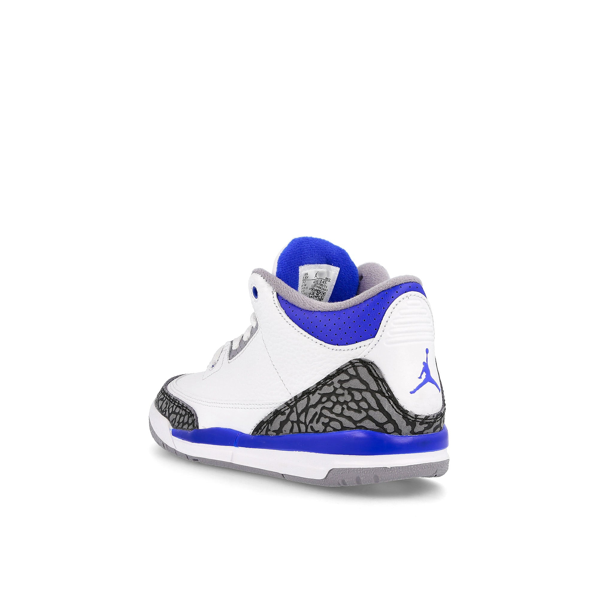 Jordan Air Jordan 3 Retro PS White / Racer Blue - Black - Cement Grey  Close-up | Overkill