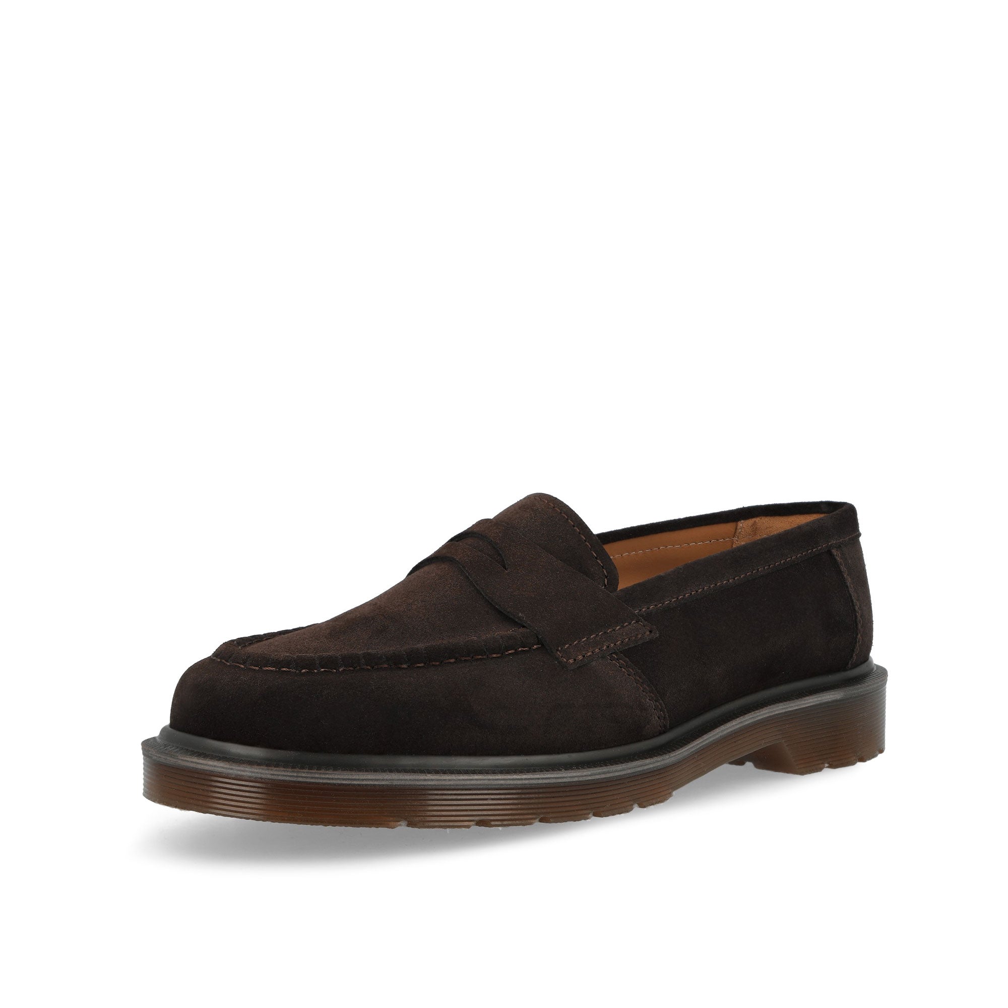 Dr. Martens Delapre Penny Loafer Brindle Brown / Repello Calf Suede MB Loafers & Lace ups 43301201 Close-up | Overkill

