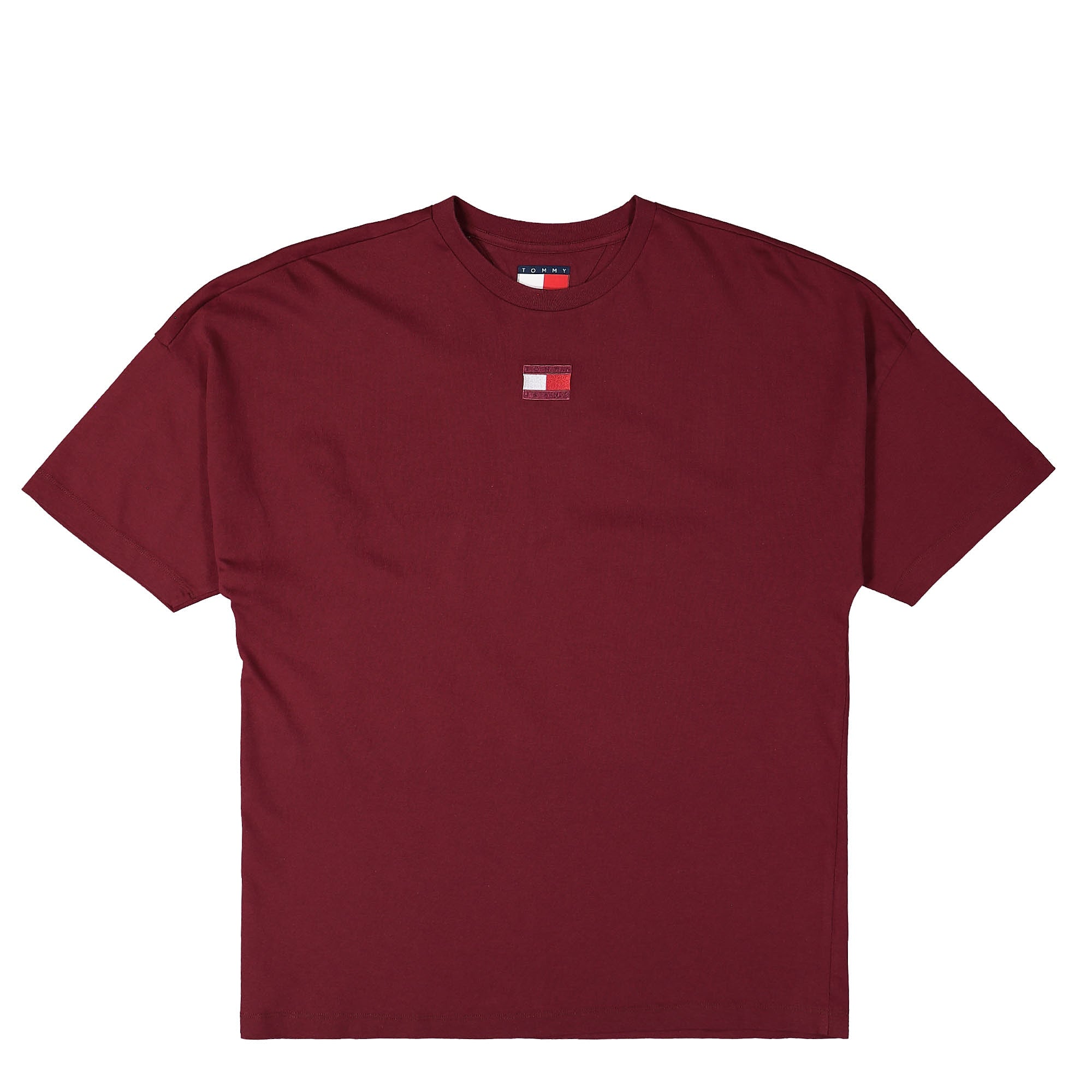 Tommy Jeans TJCU Split HEM Flag Tee Deep Rouge T-Shirts DM0DM15170VLP | Overkill