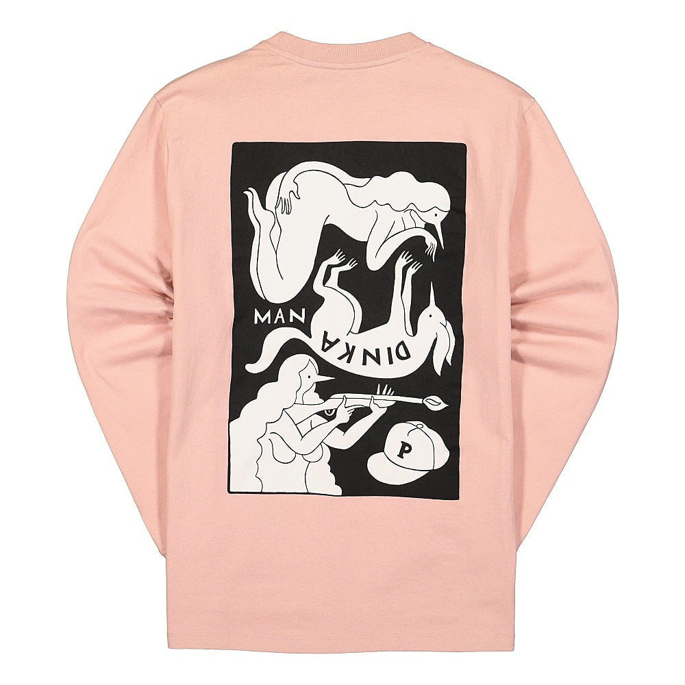 Parra Mandinka Longsleeve T-Shirt Zephyr Pink Longsleeves Close-up | Overkill