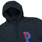 Parra Dropped Out Hooded Sweatshirt Navy Blue Hoodies Close-up | Overkill