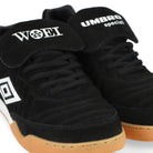 Woei x Umbro Speciali TR Suede Black / White / Pink Low Top Sneakers 45574U-4EK Close-up | Overkill