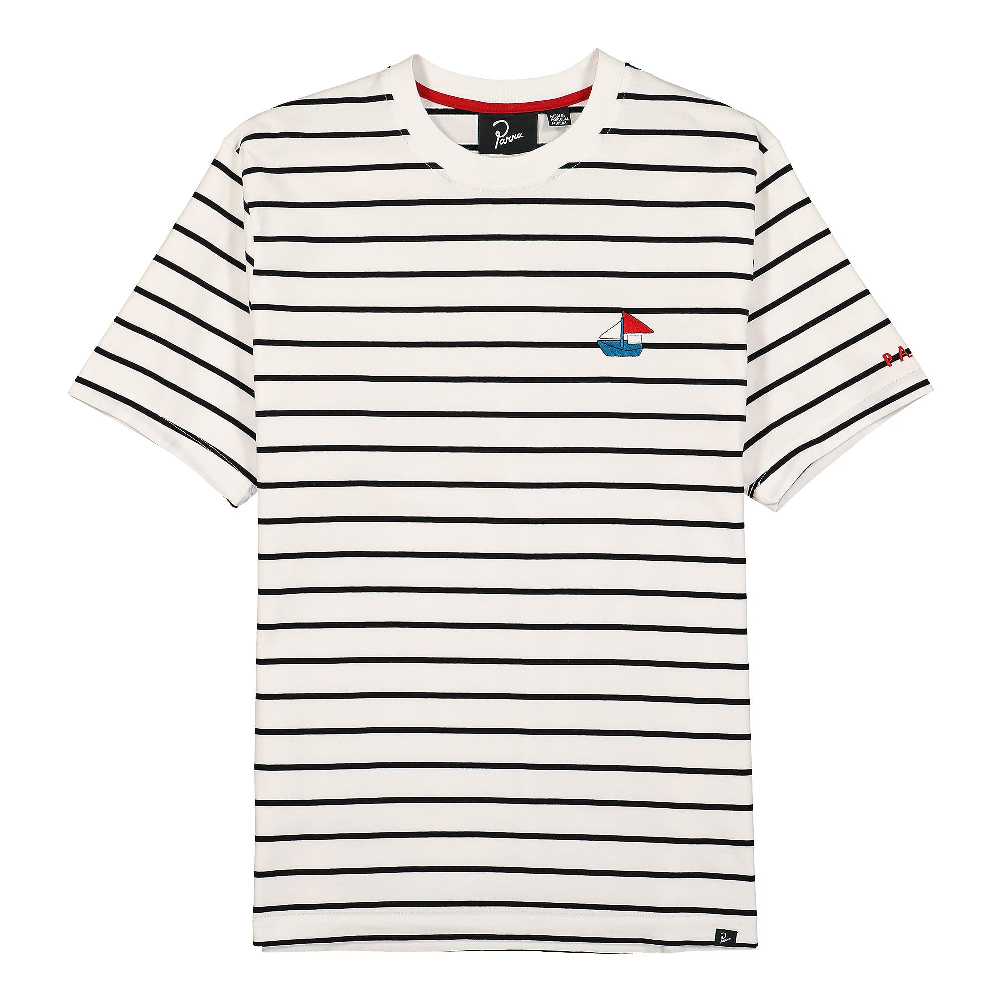 Parra Paper Boat Striper T-Shirt White T-Shirts 46110 | Overkill